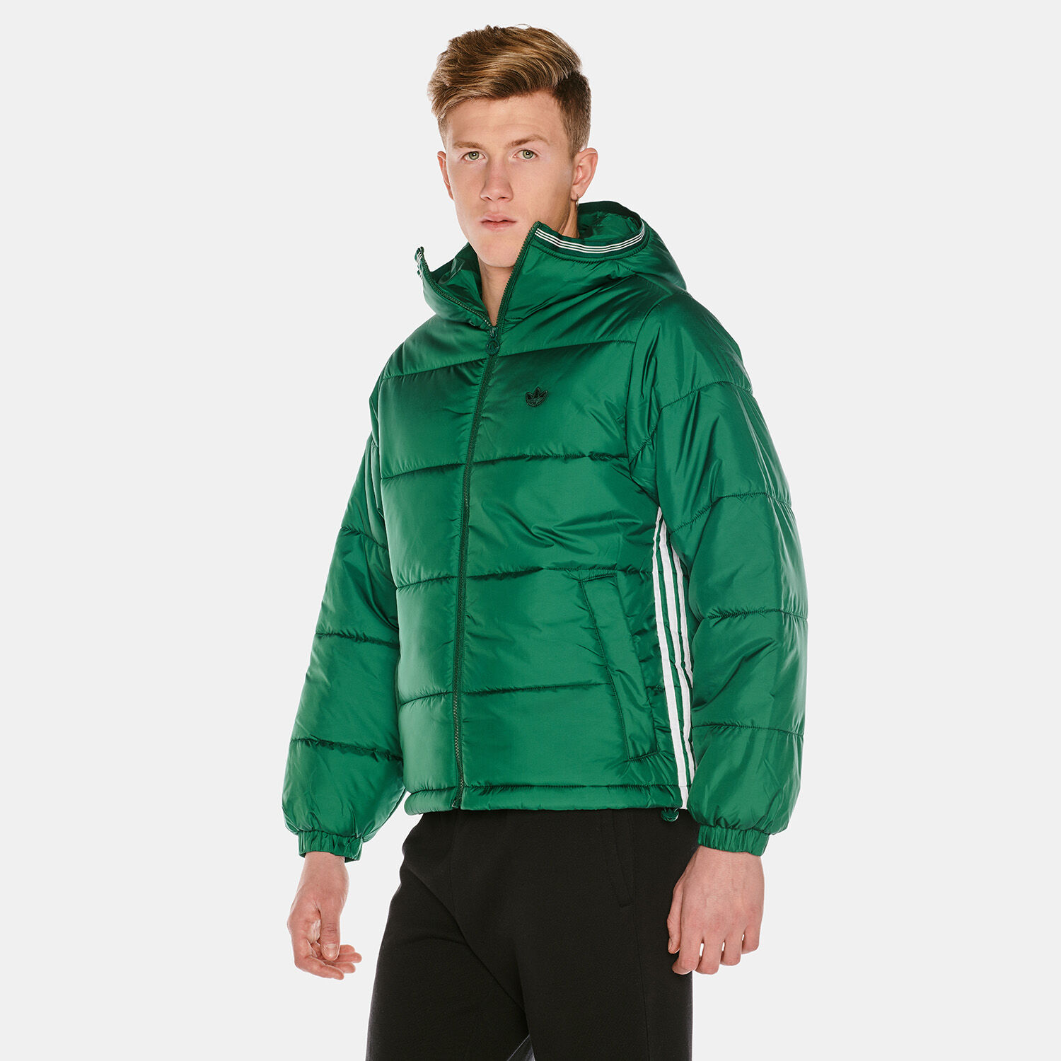 Adidas originals trefoil top fur padded parka jacket