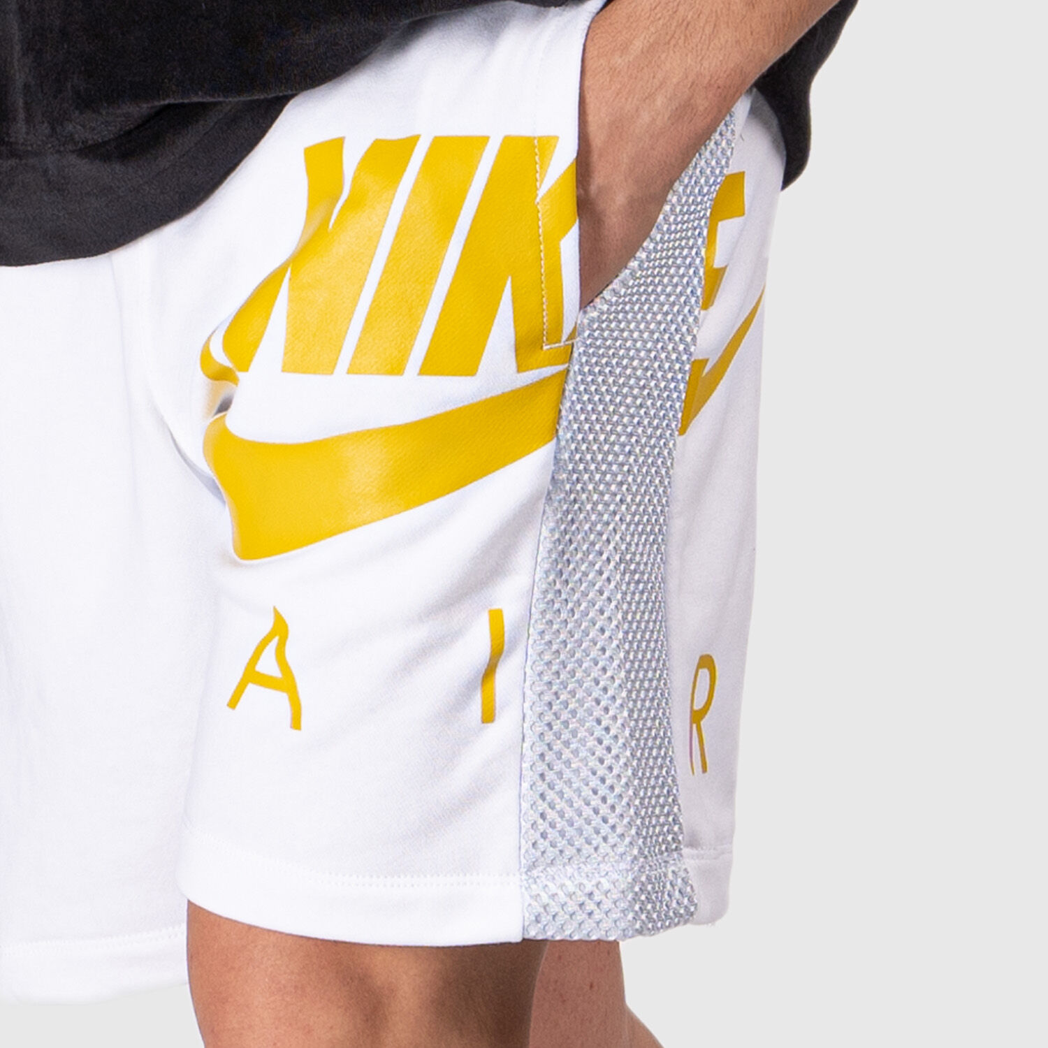 Yellow and white nike new arrivals shorts