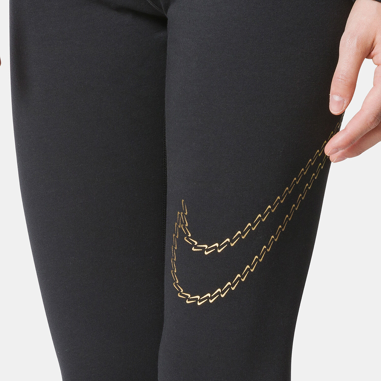 Nike leggings with gold swoosh sale