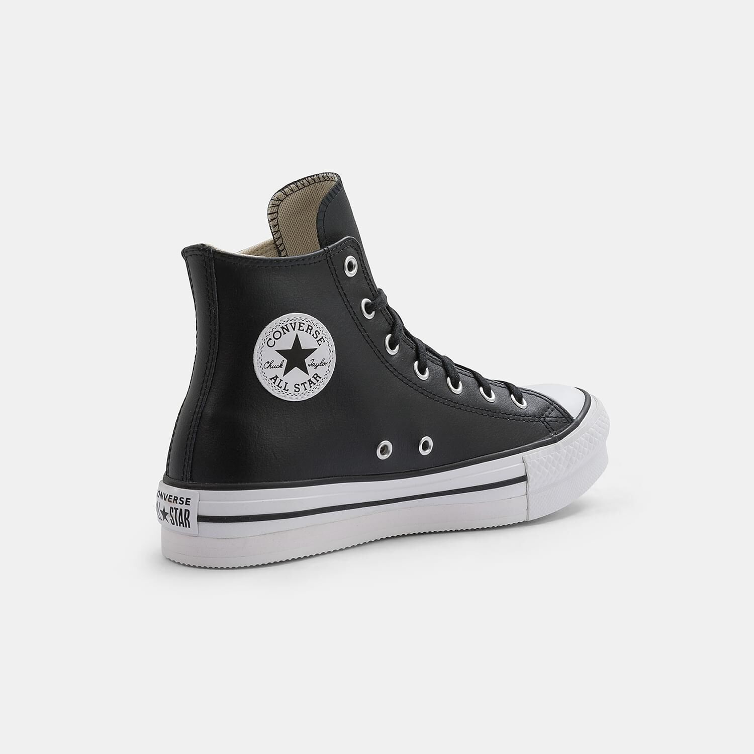 Converse platform leather black hot sale