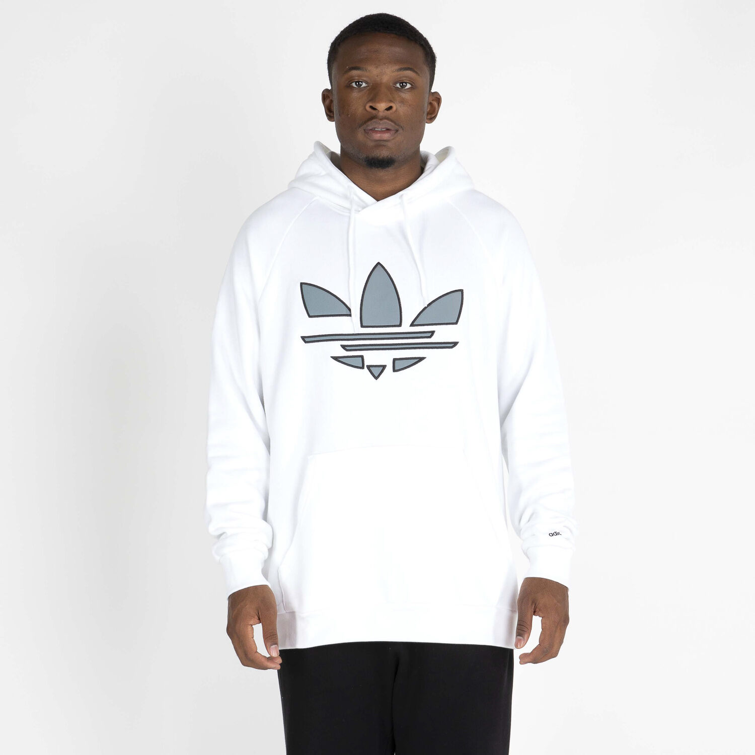 Adidas trefoil discount hoodie men's white