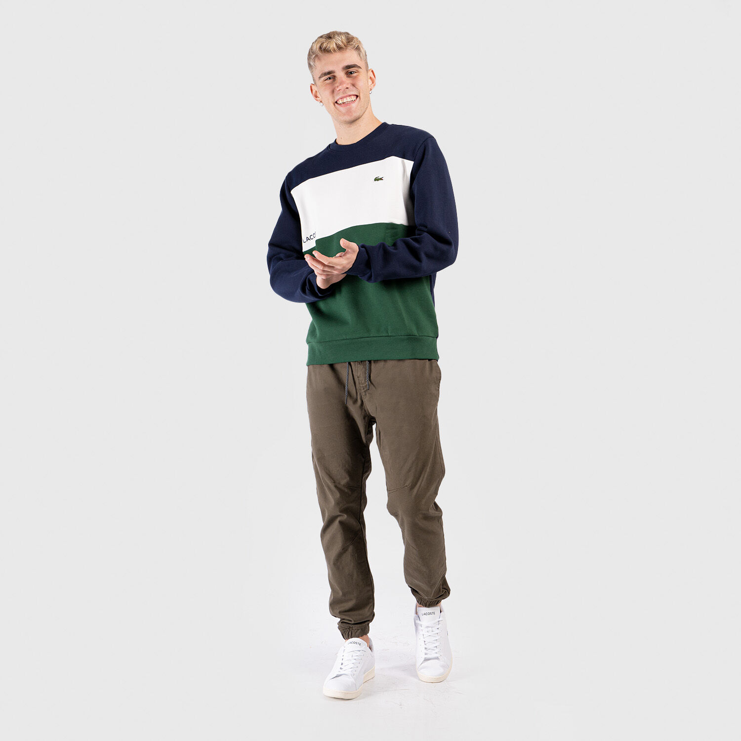 Felpa asics bianca e verde store