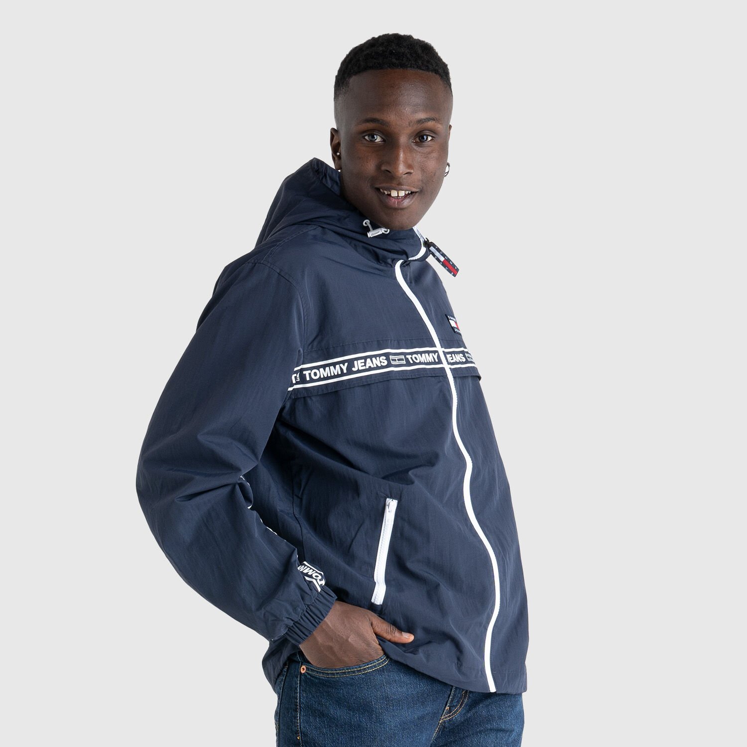 Tommy Hilfiger TJM CHICAGO TAPE jacket dark blue and white AW LAB