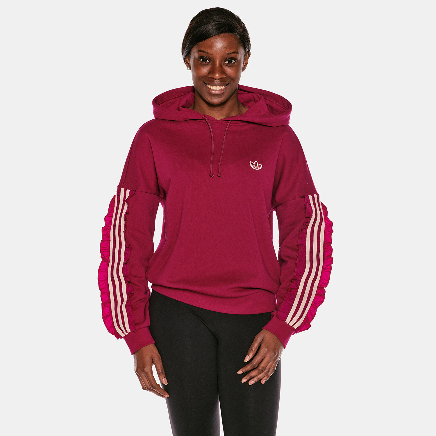 Burgundy adidas sweater womens on sale
