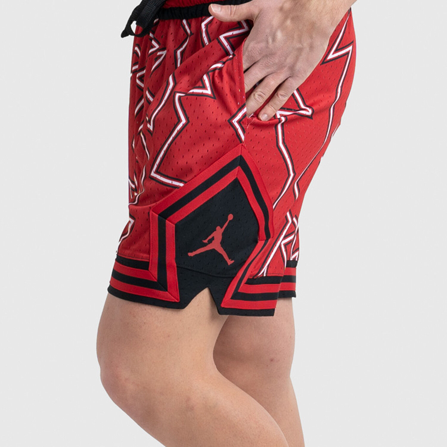 Jordan Diamond Shorts black white and red AW LAB