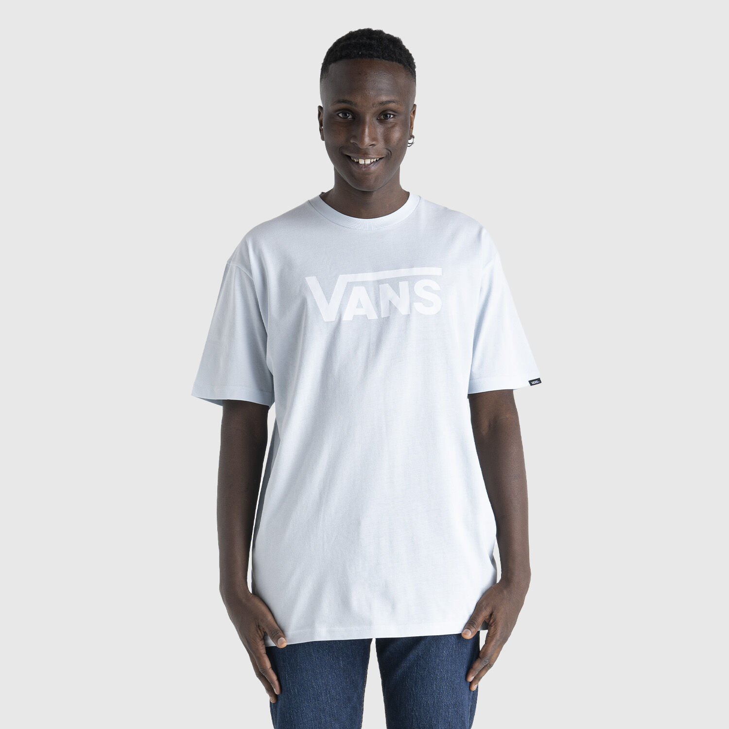 Light blue vans t 2025 shirt