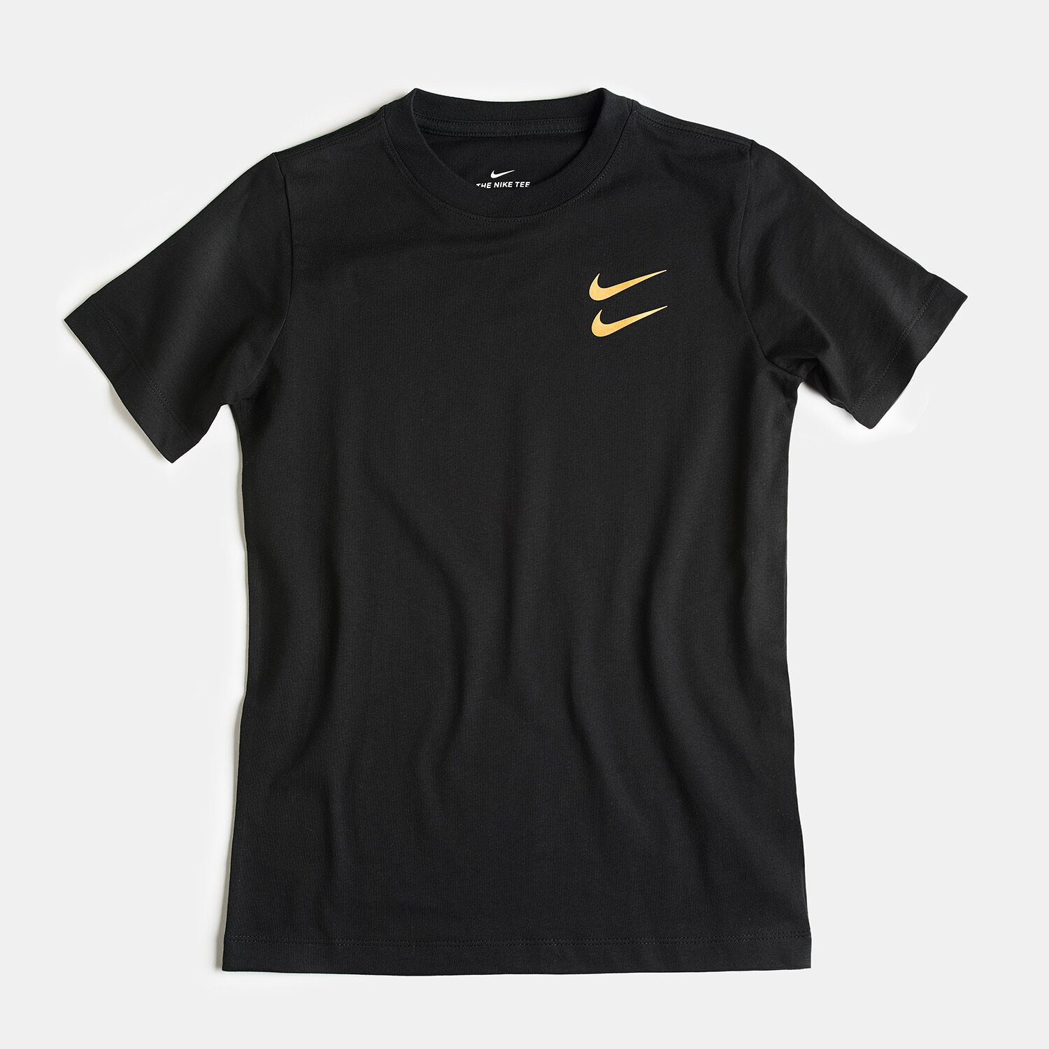 Black nike shirt with gold clearance swoosh
