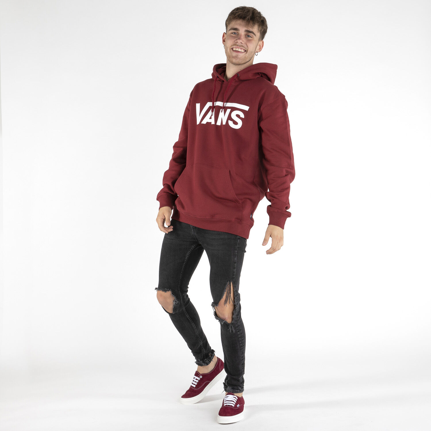 Vans hoodie bordeaux hot sale