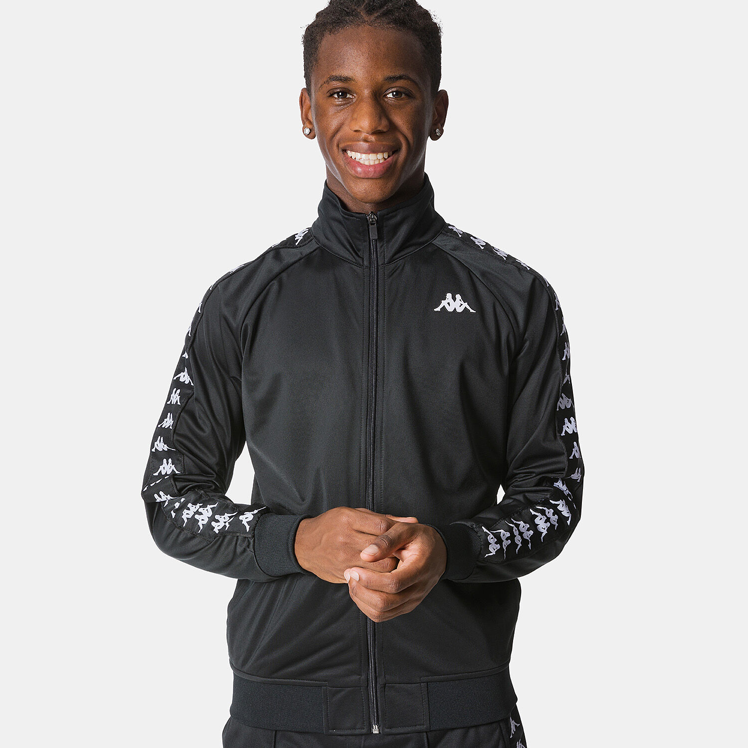 Kappa 222 Banda Anniston Slim Sweatshirt black and white AW LAB