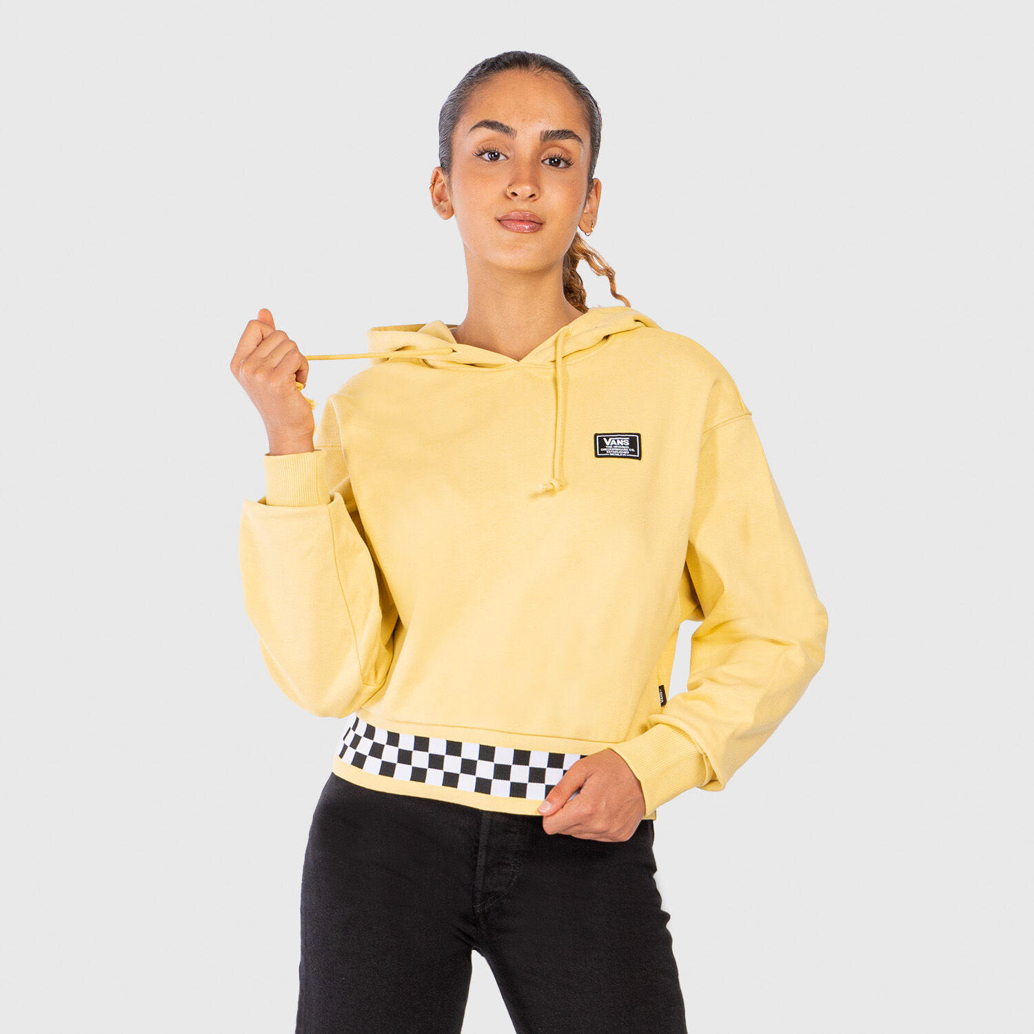 Yellow vans sale cropped hoodie