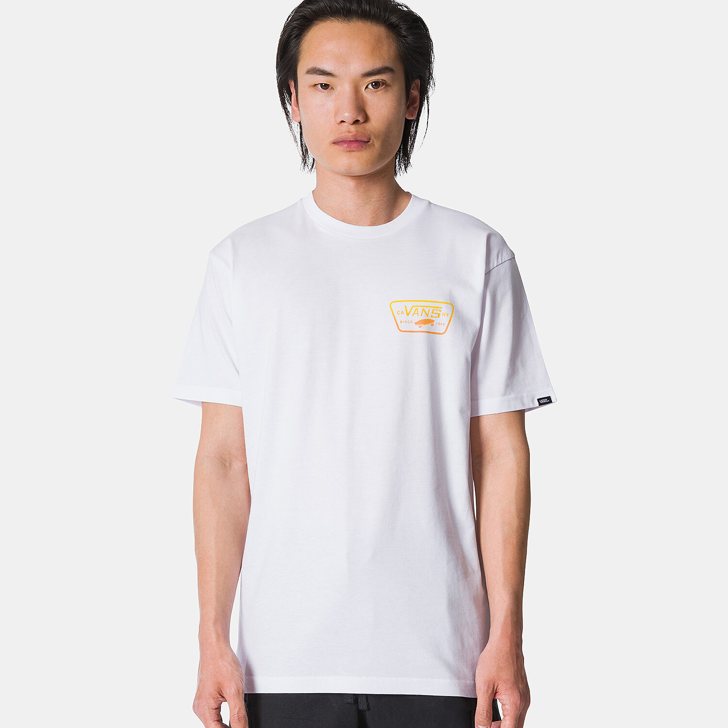White and yellow vans shirt top
