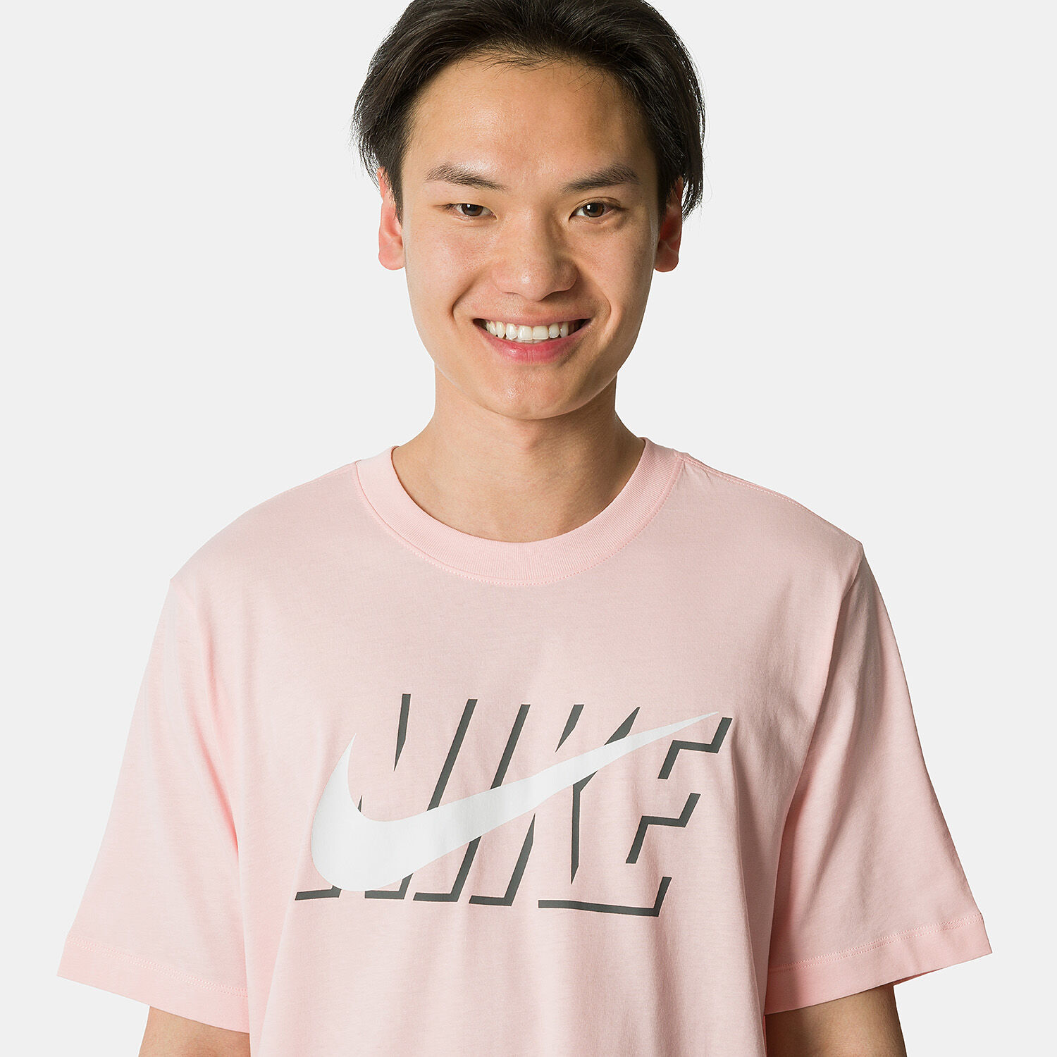 Nike Swoosh Block T Shirt pink black and white AW LAB