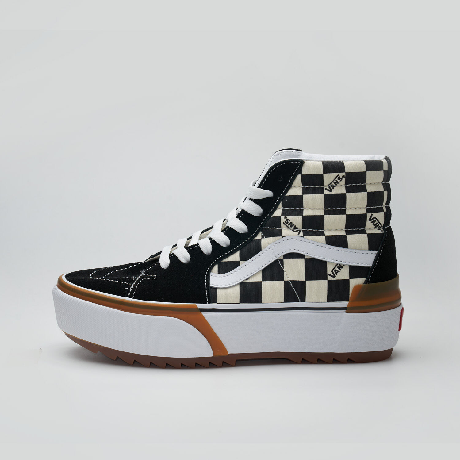 Vans SK8 HI Stacked Checkerboard black white and brown AW LAB