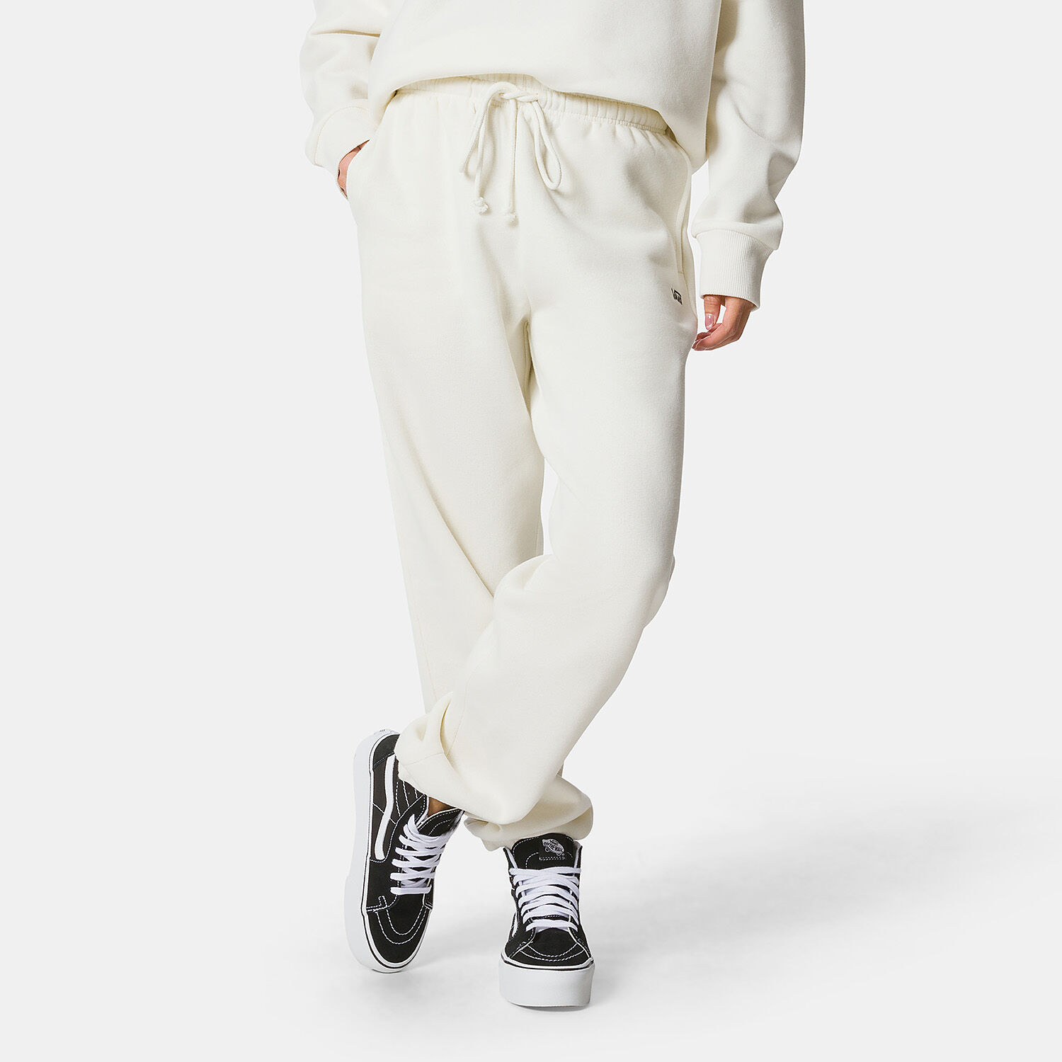 White vans with joggers store