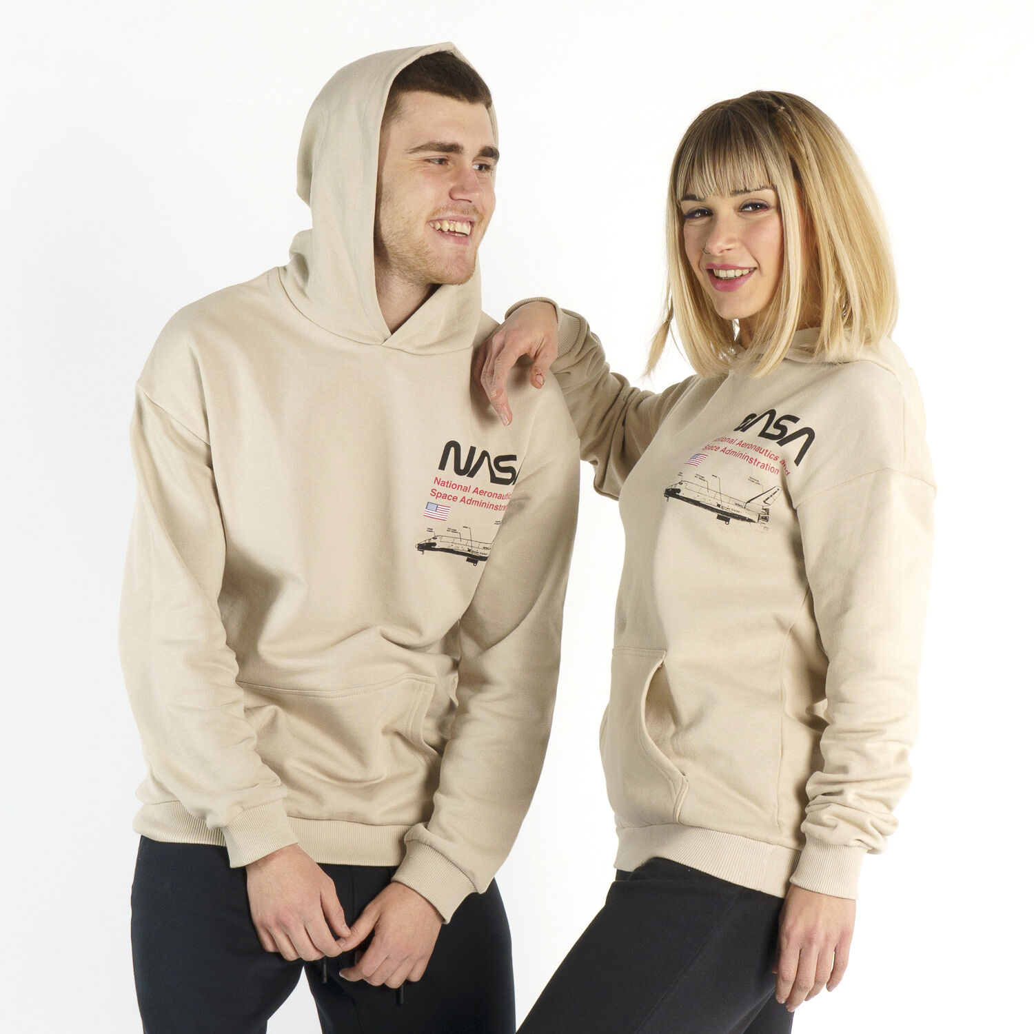 NASA Small Logo Hoodie beige AW LAB