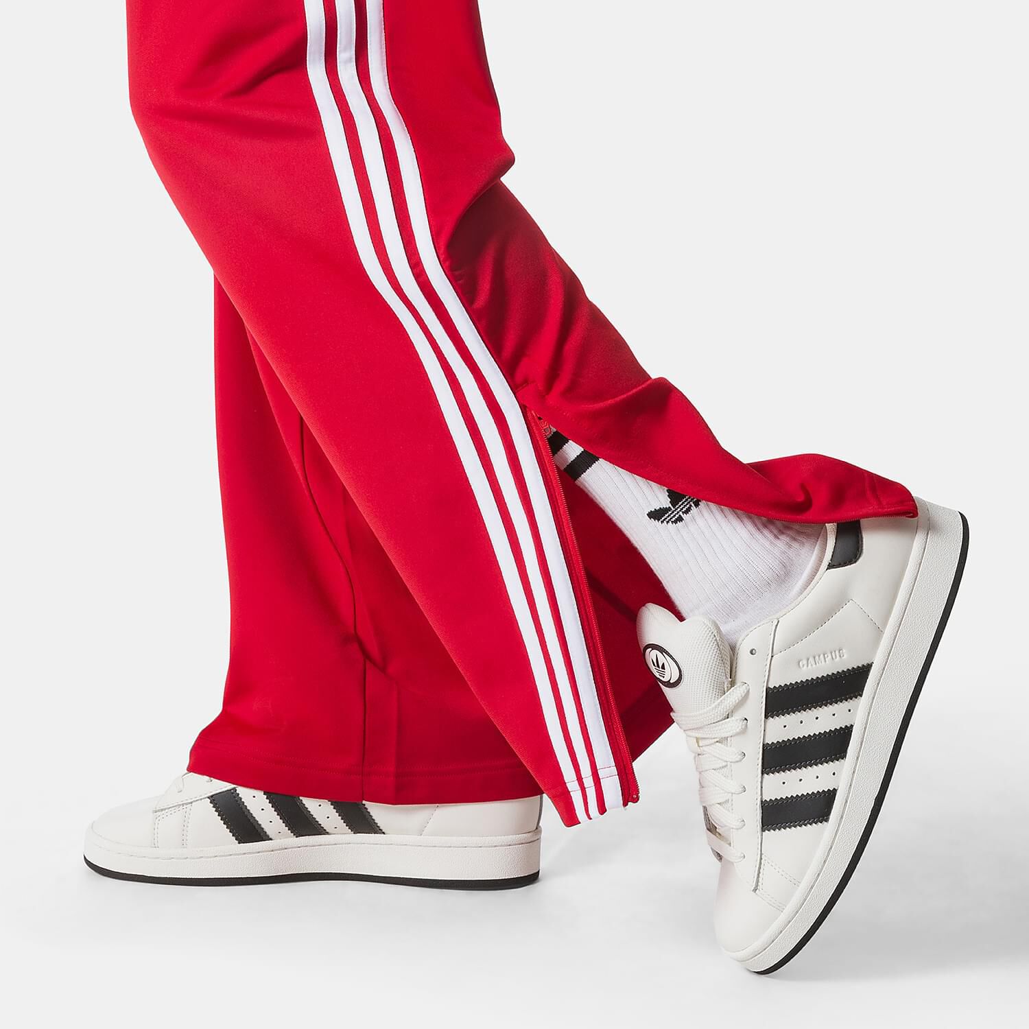 Red and white adidas Track adicolor Classics Firebird Pants AW LAB
