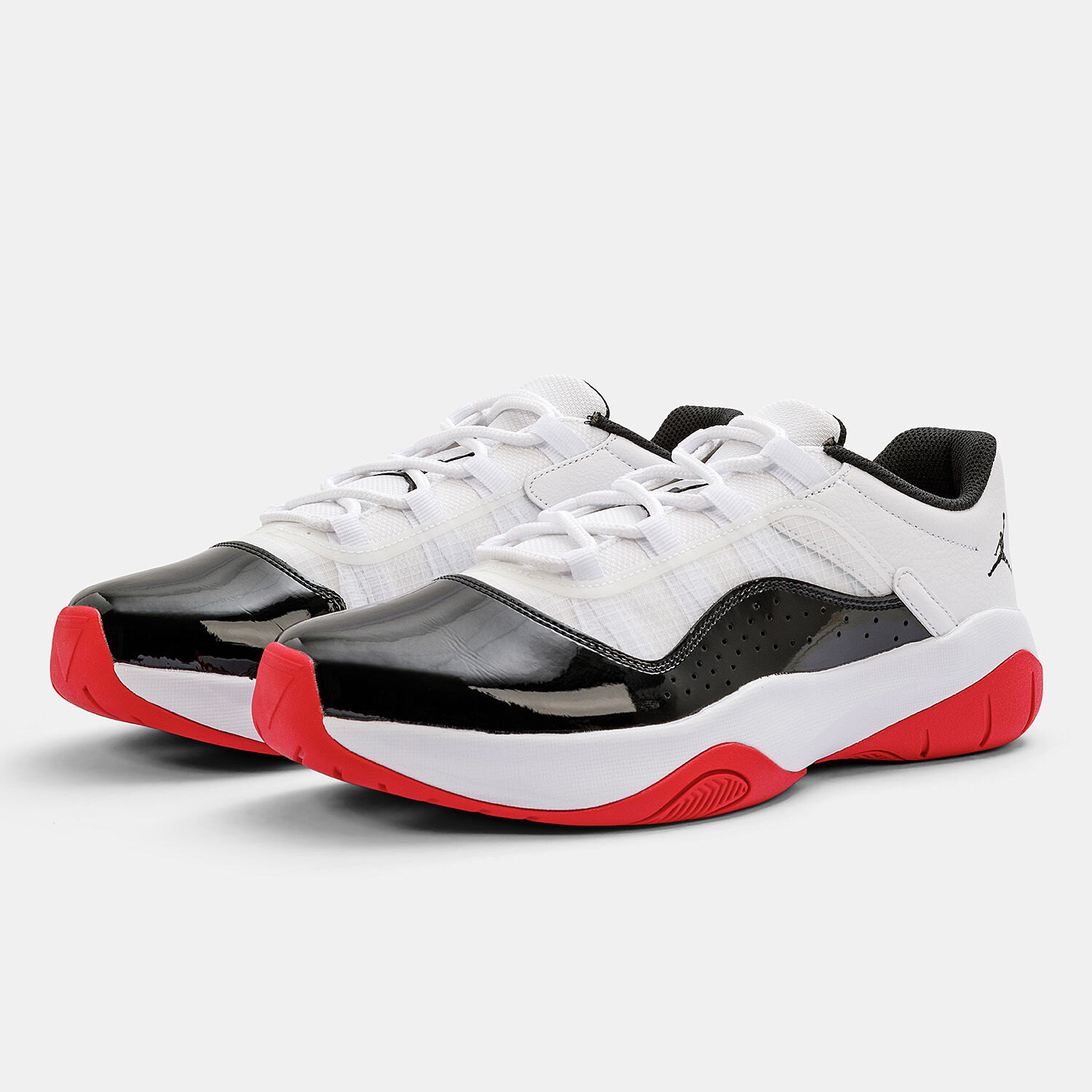 Black white and red jordan 11 top