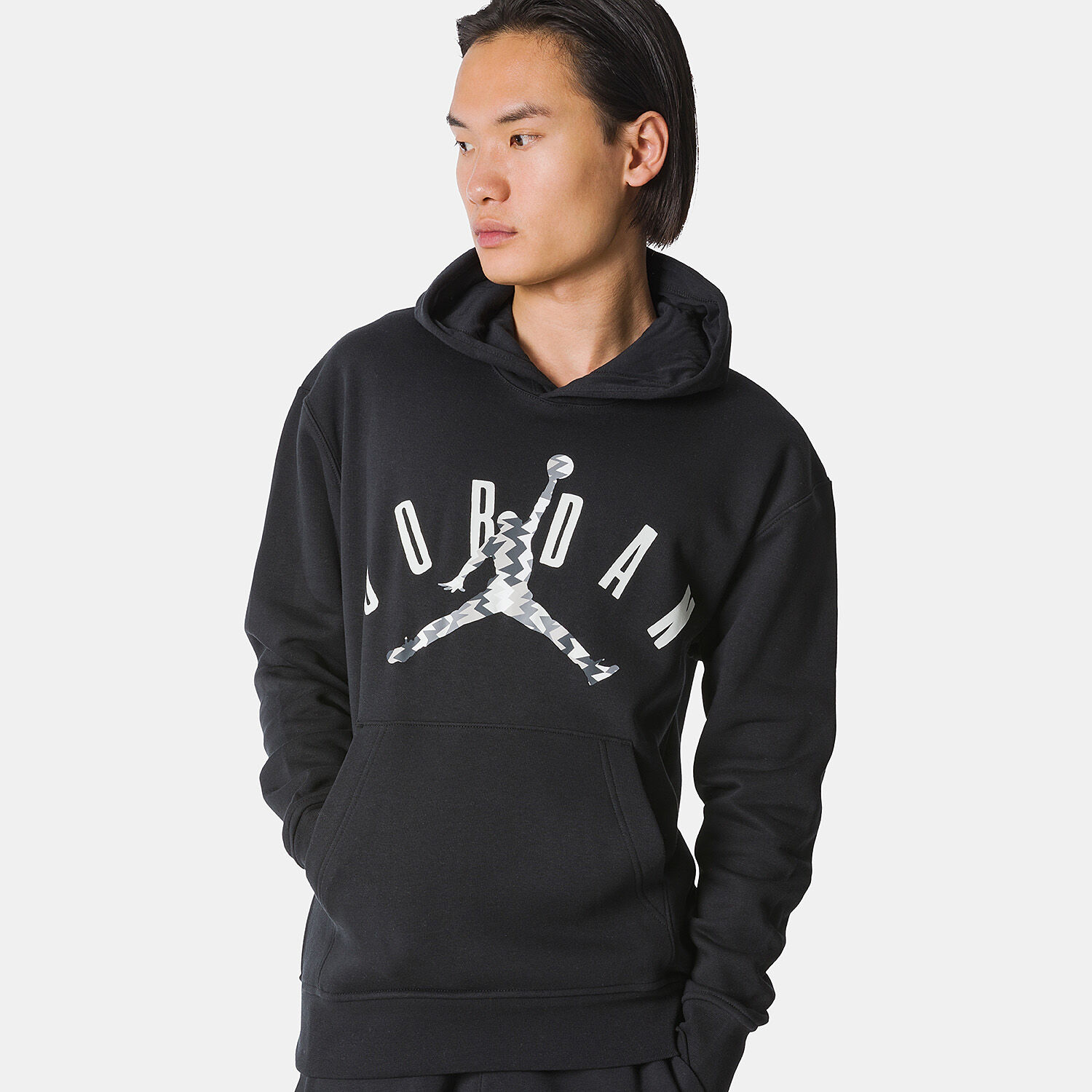 Black and white jordan hoodie clearance