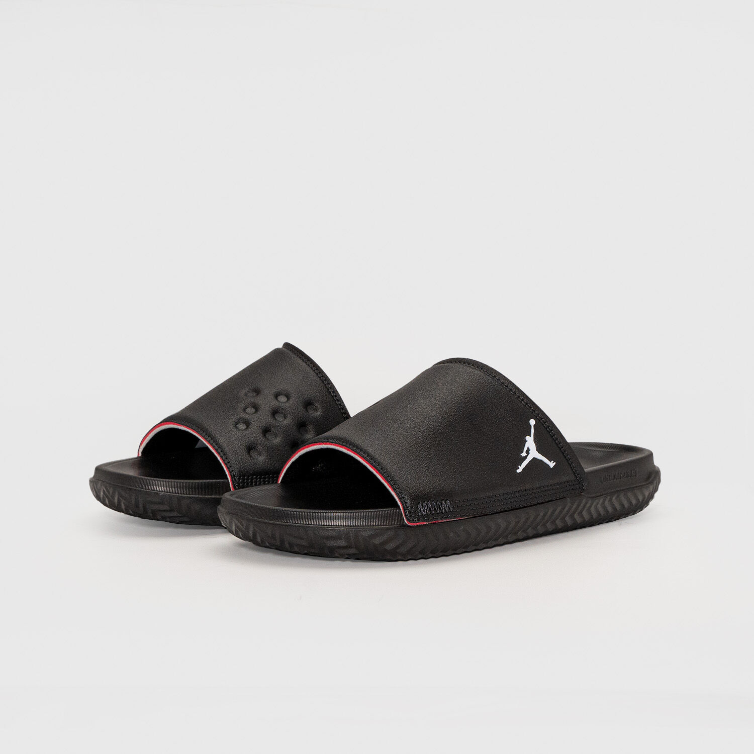 Jordan Play Slide black white and red AW LAB