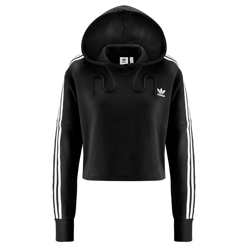 Cropped adidas hoodie black clearance