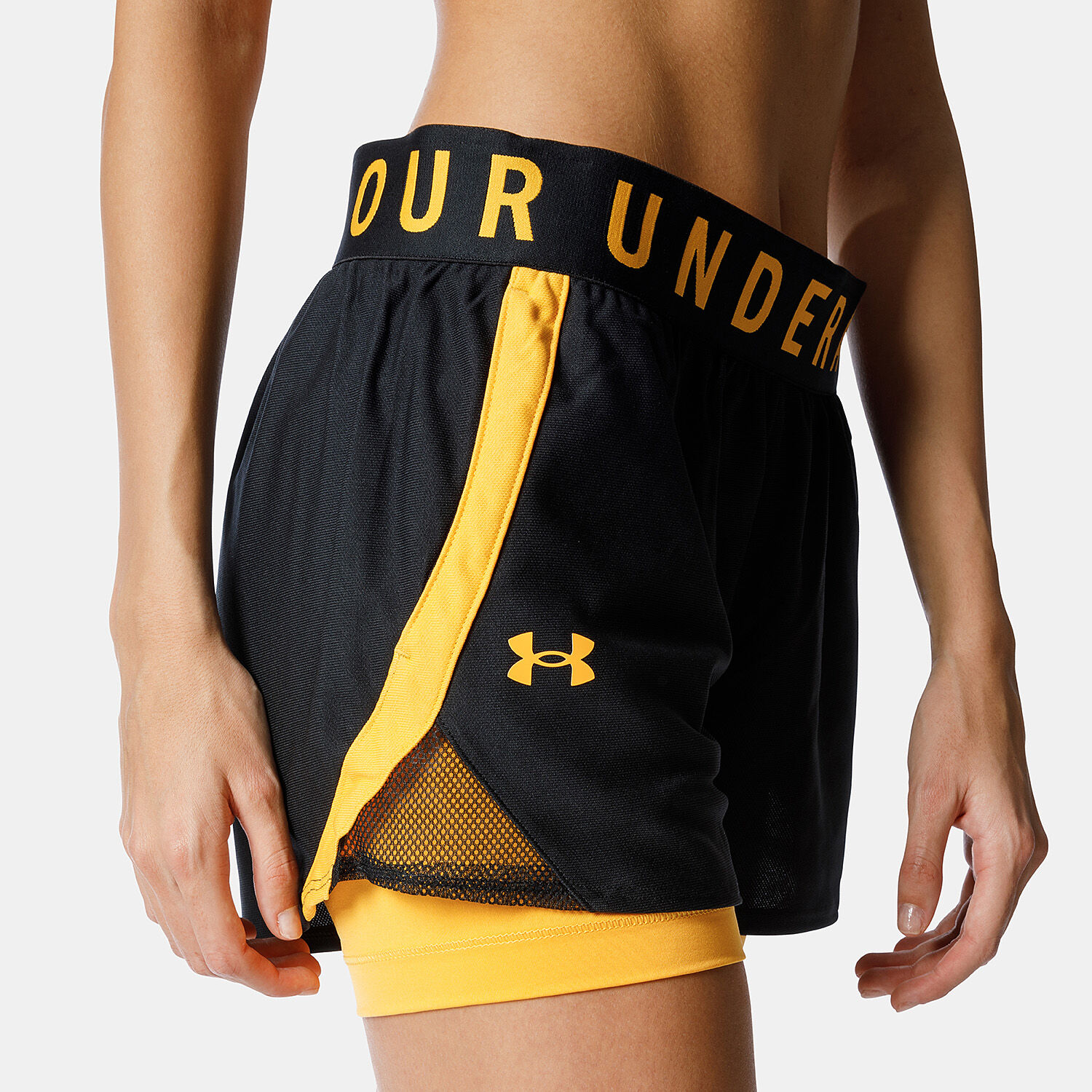 Gold under armour shorts clearance