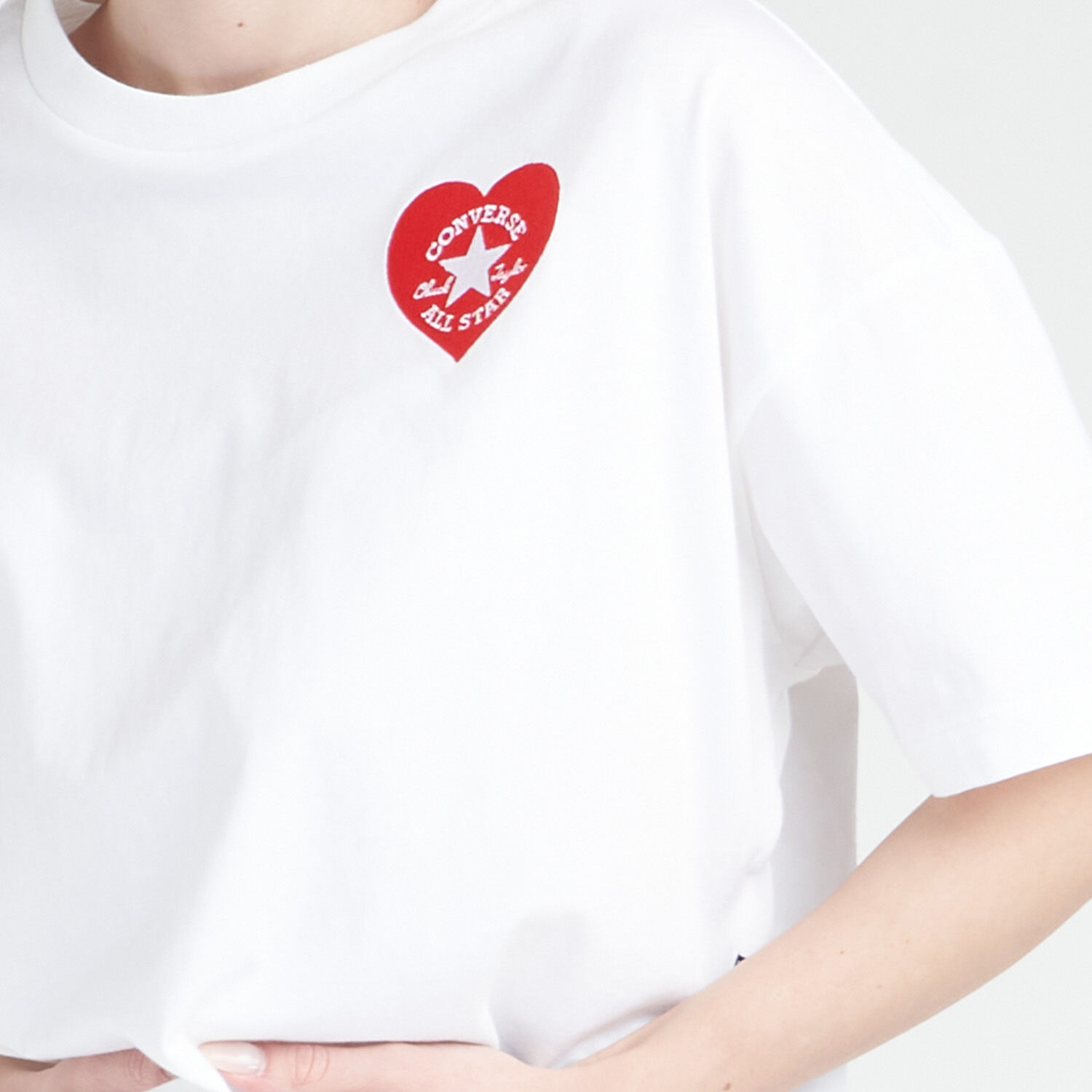 Converse Love Me T shirt red and white Aw Lab