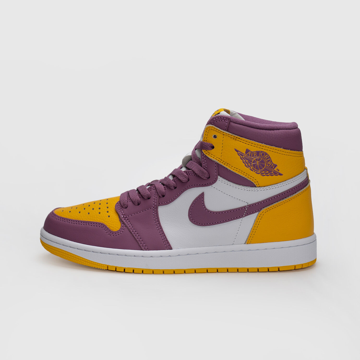 Purple white and yellow jordans on sale
