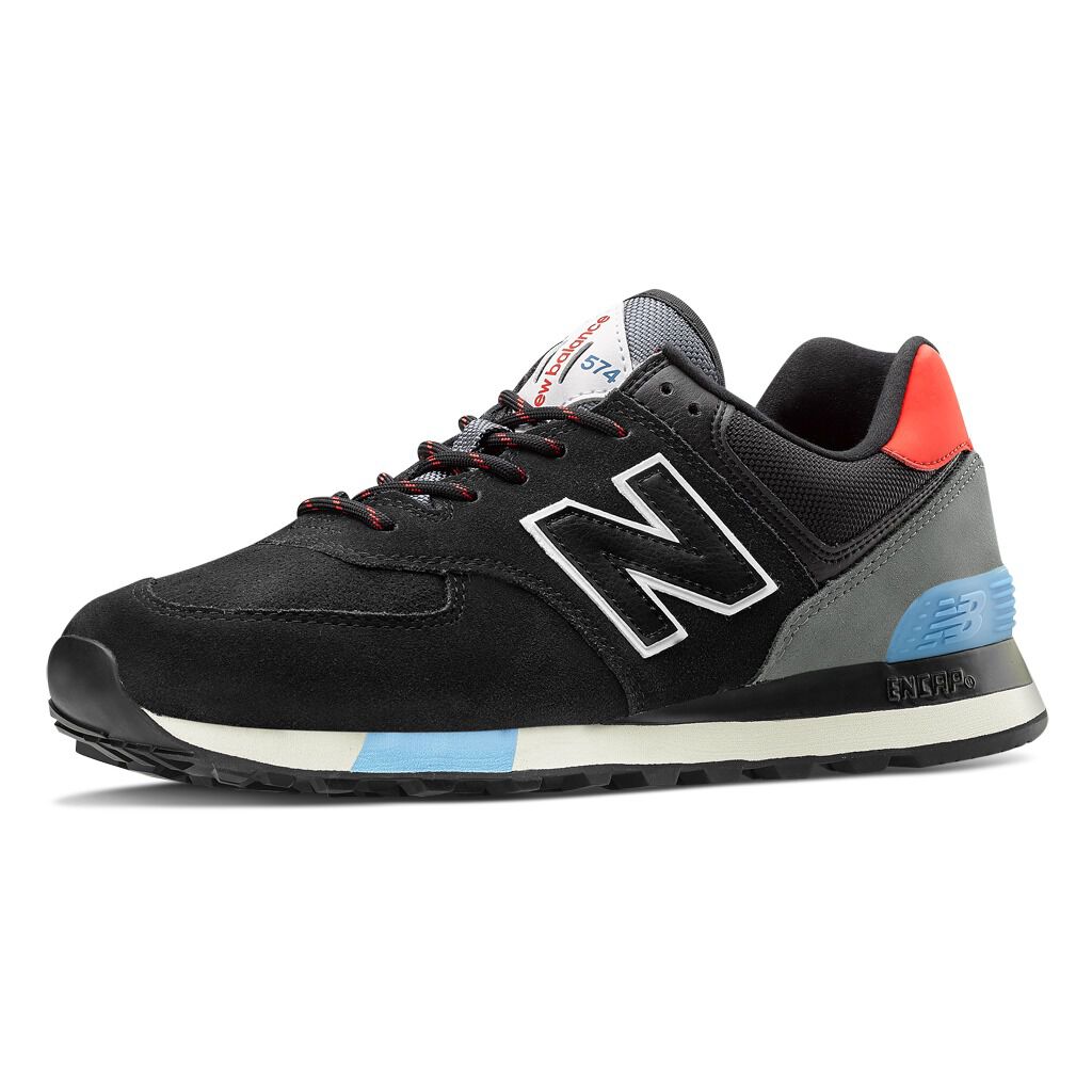 New balance 574 black blue red clearance