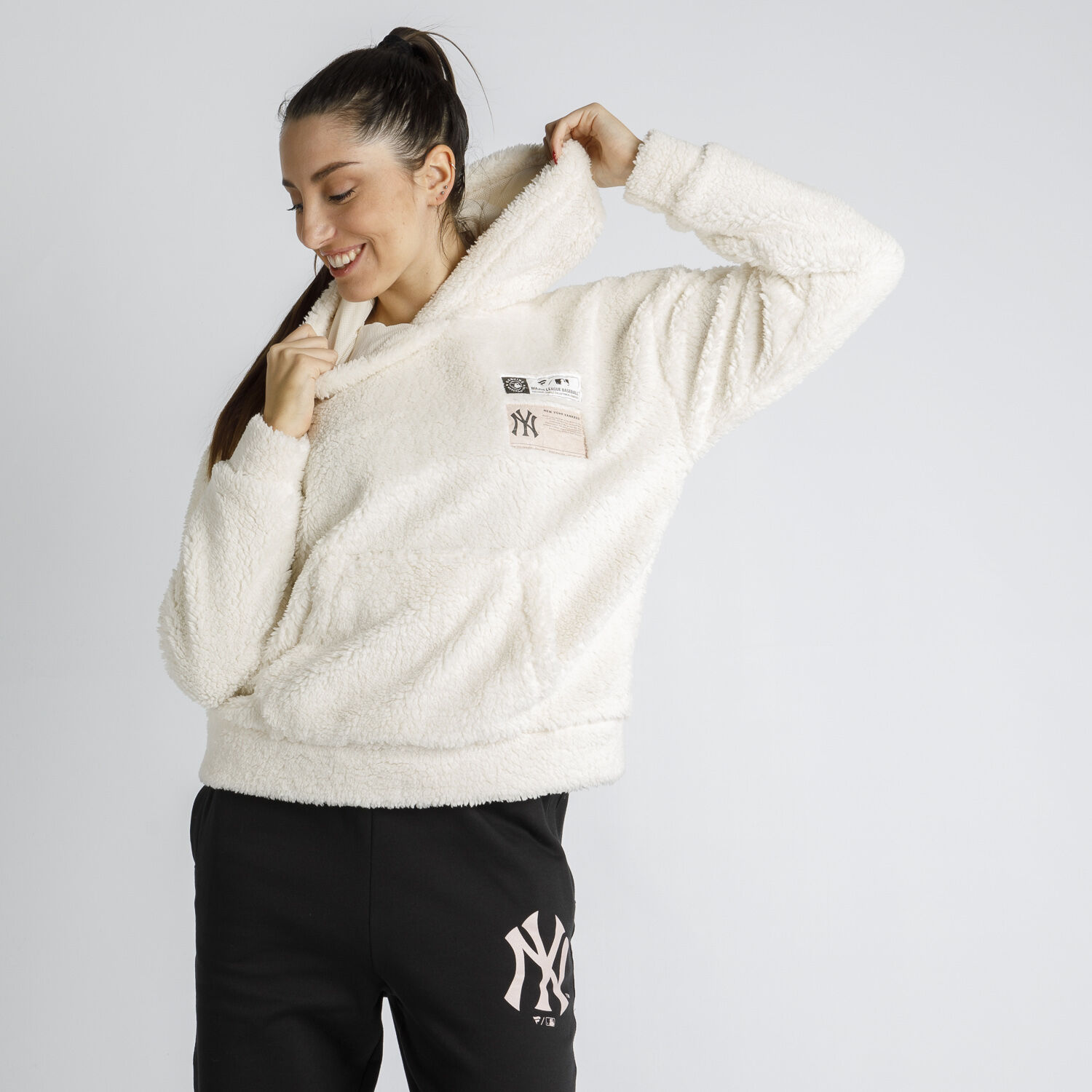AW LAB x Fanatics Smu Sherpa Hoodie New York Yankees white AW LAB