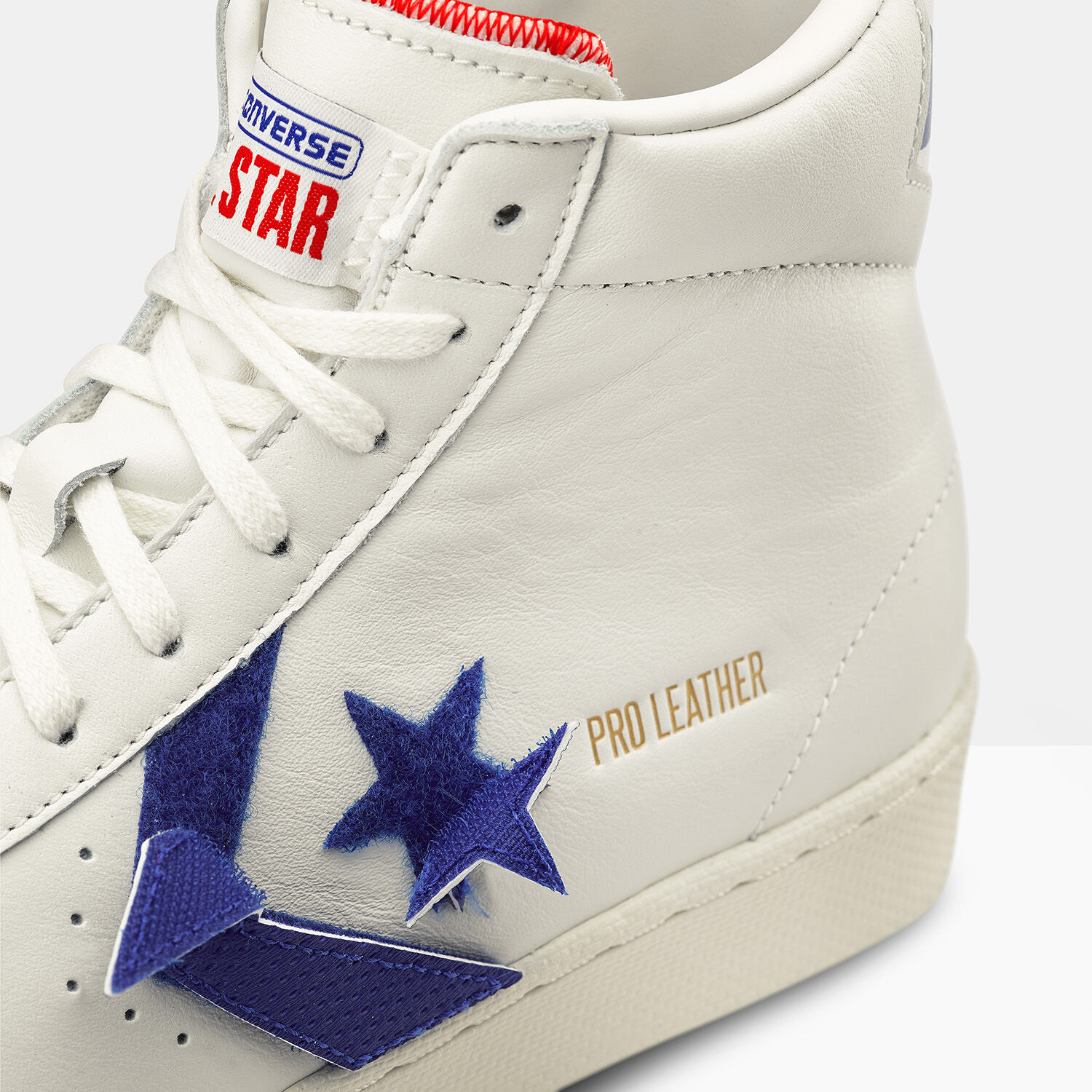 Blue leather high top converse online