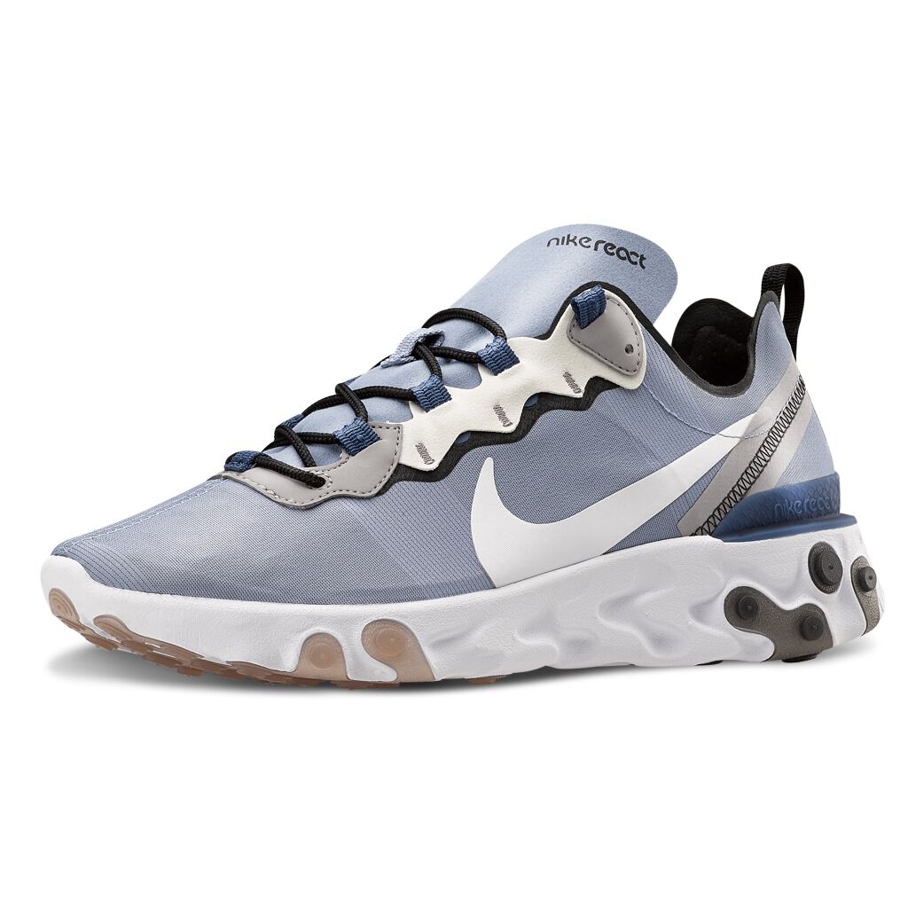 Nike React Element 55 light blue shoes 