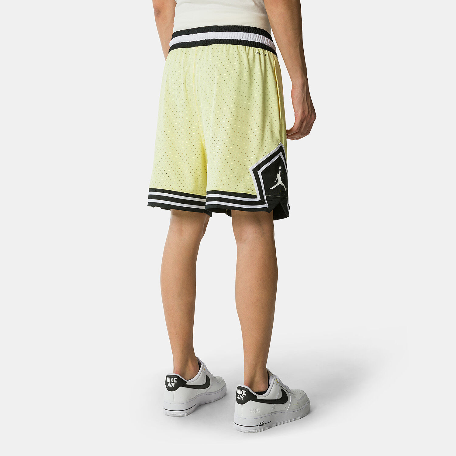 Jordan Diamond Dri FIT shorts yellow black and white AW LAB