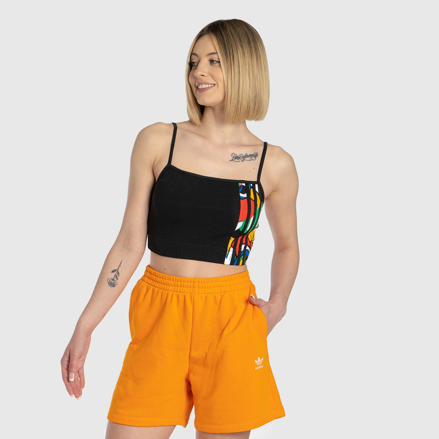 Adidas two piece discount crop top and shorts