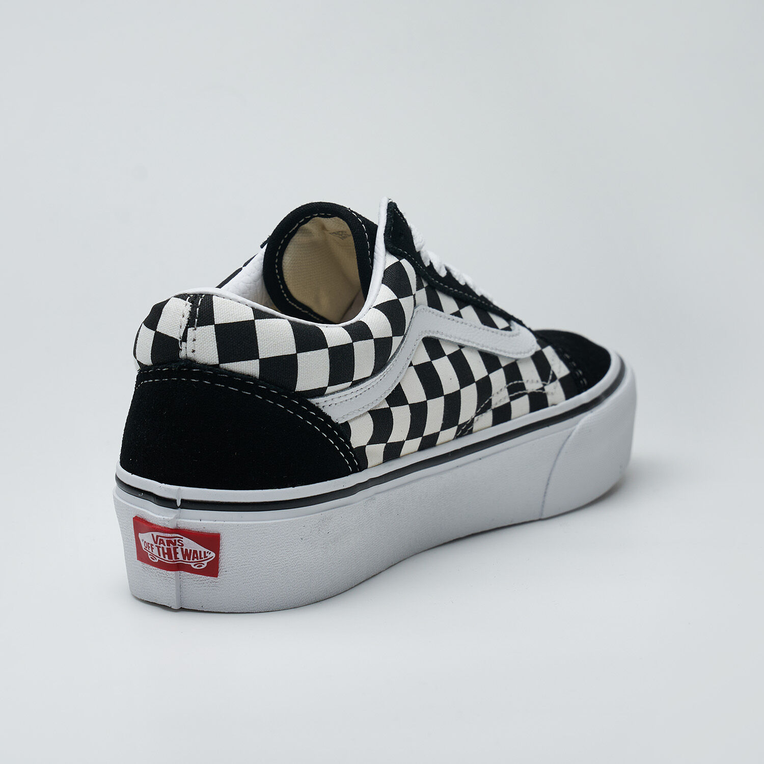 Vans Old Skool Checkerboard Platform black white and red Aw Lab