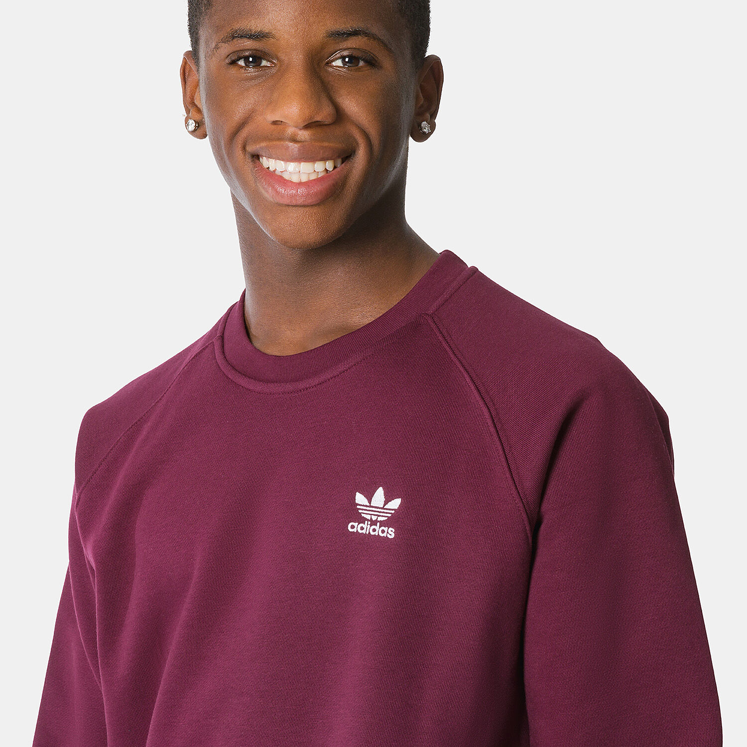 Adidas trefoil sale crew maroon