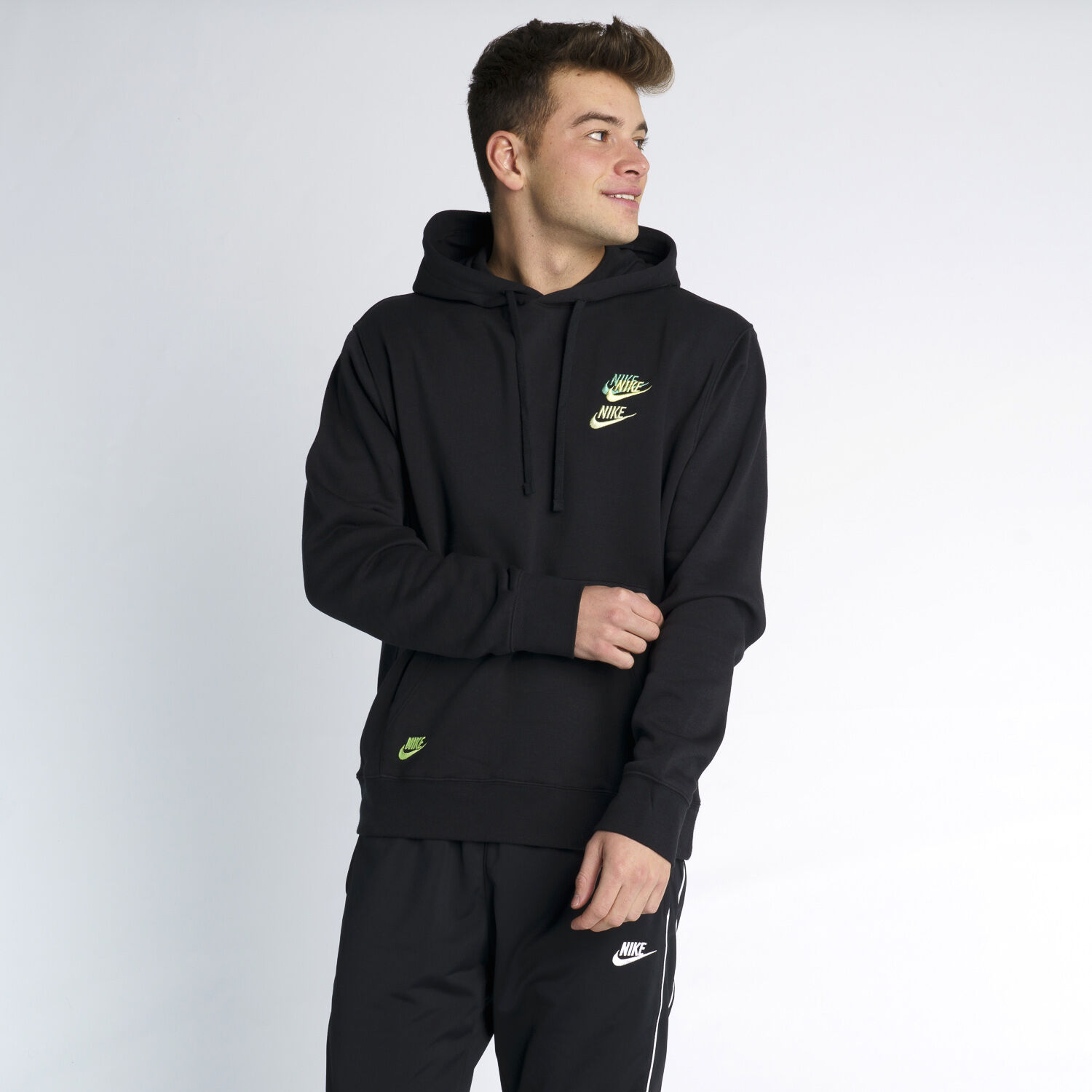 Nike hoodie black and yellow online