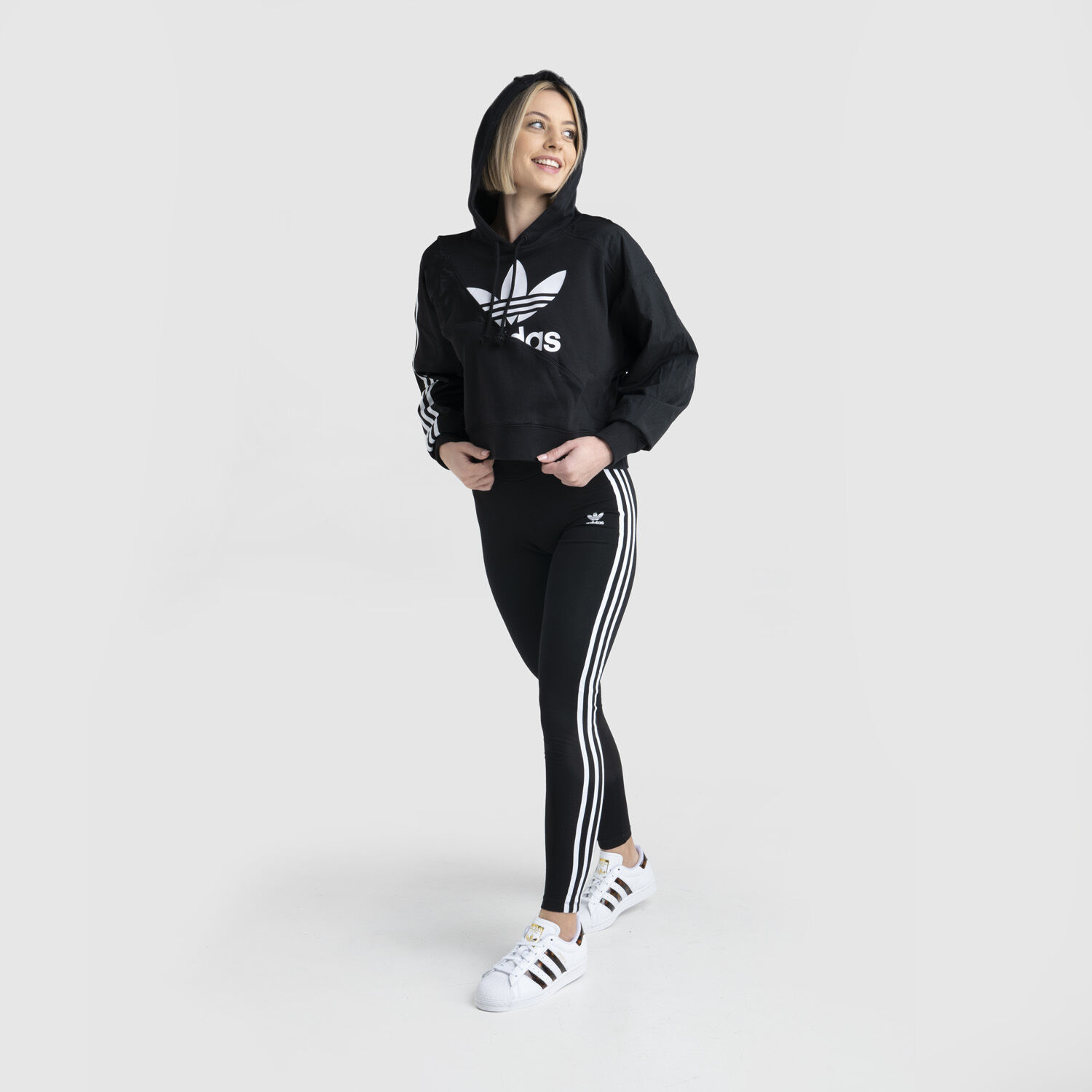 Adidas leggings black and sales white