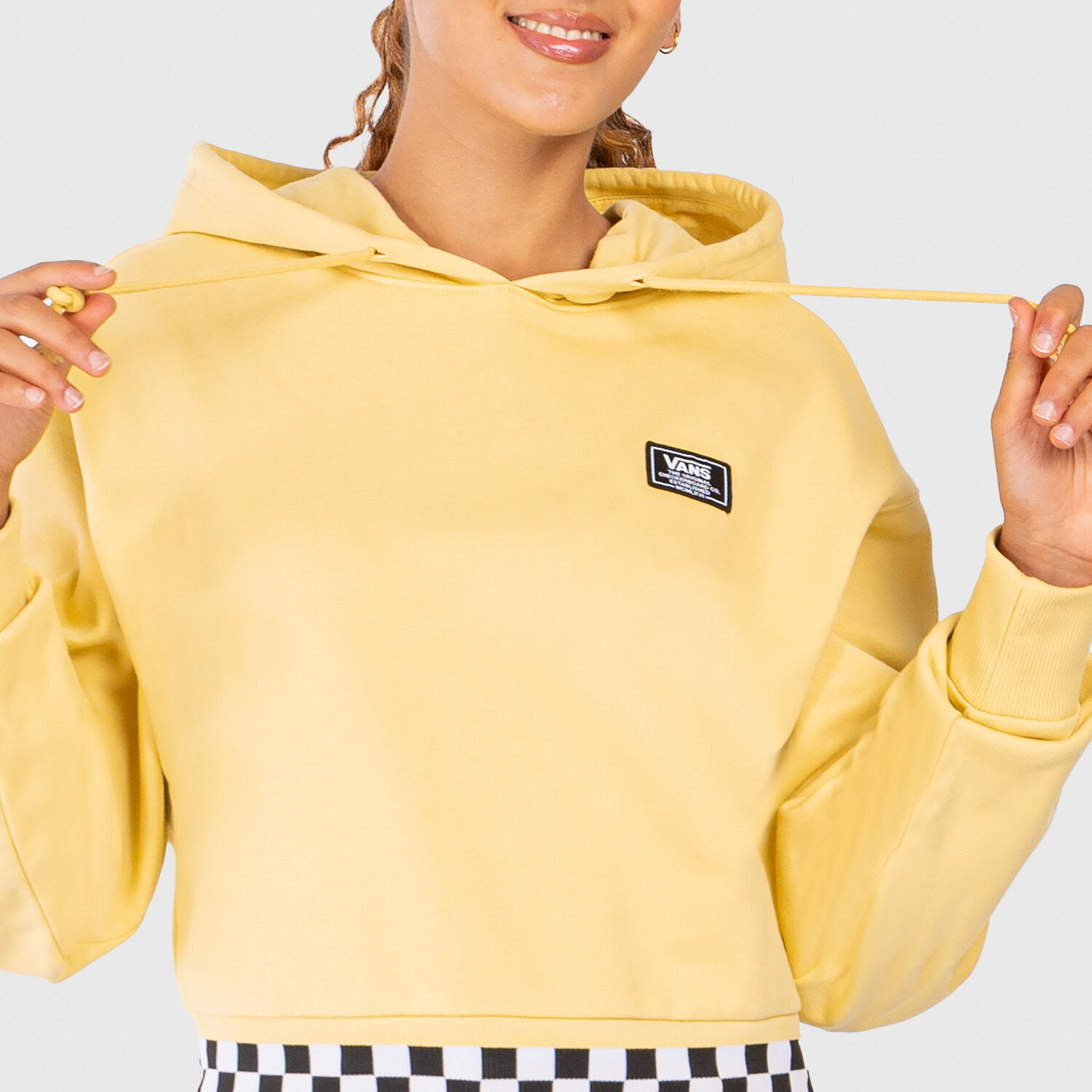 Vans yellow cropped hoodie top