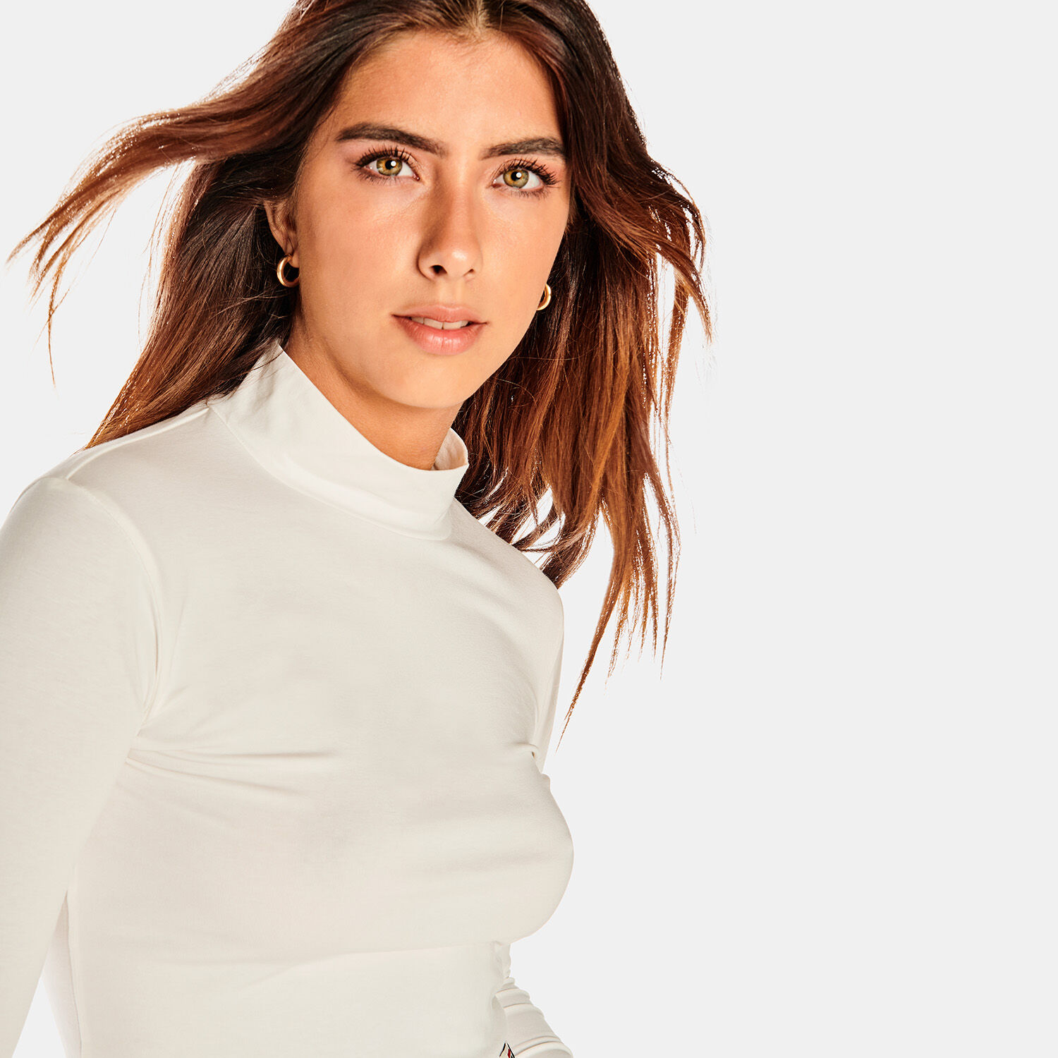 T shirt a maniche lunghe Fila Tarsia Cropped Turtle Neck AW LAB