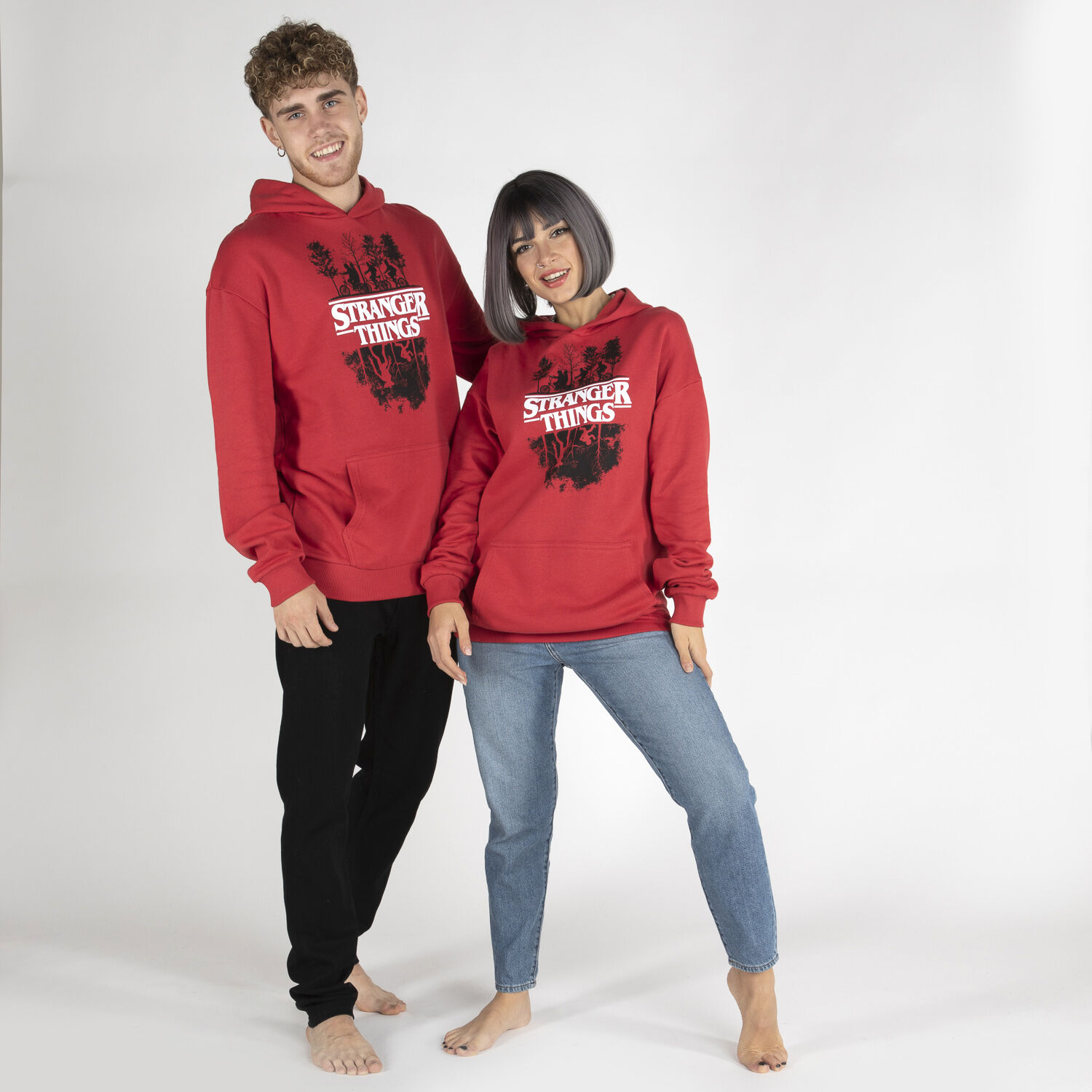 FELPA STRANGER THINGS ROSSO BIANCO NERO UNISEX AW LAB