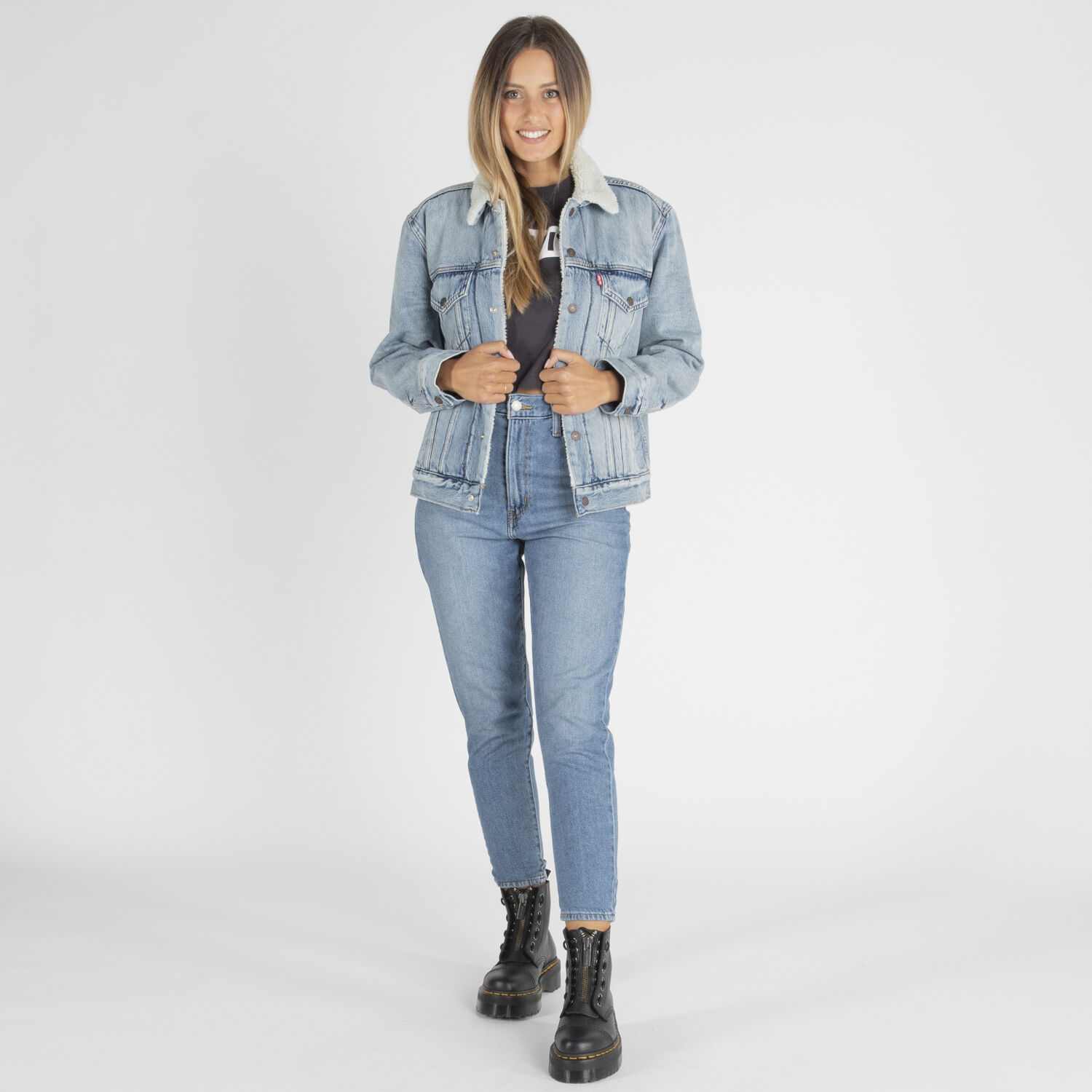 LEVI S EX BF SHERPA TRUCKER JACKET LIGHT BLUE AW LAB