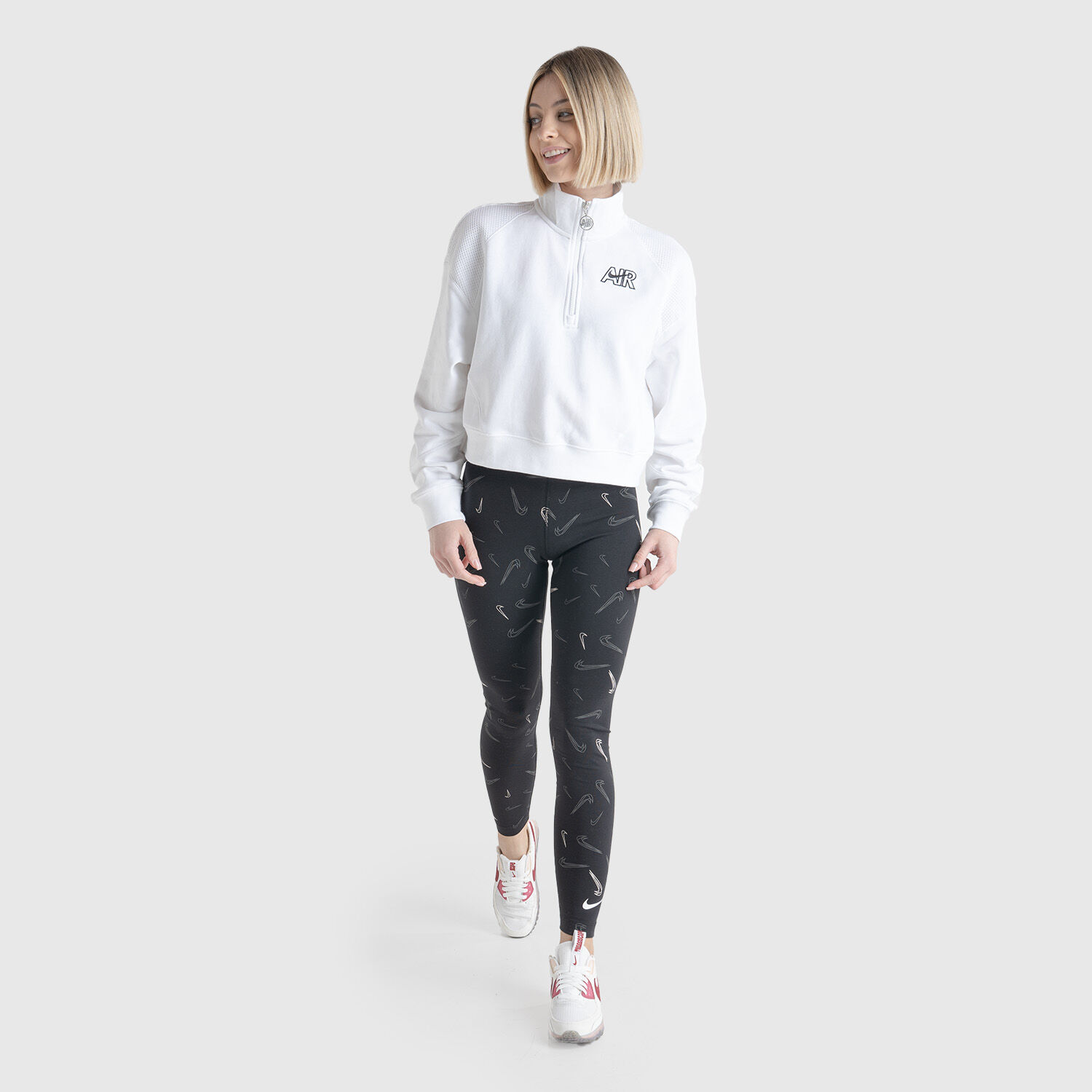 Felpa nike discount bianca zip