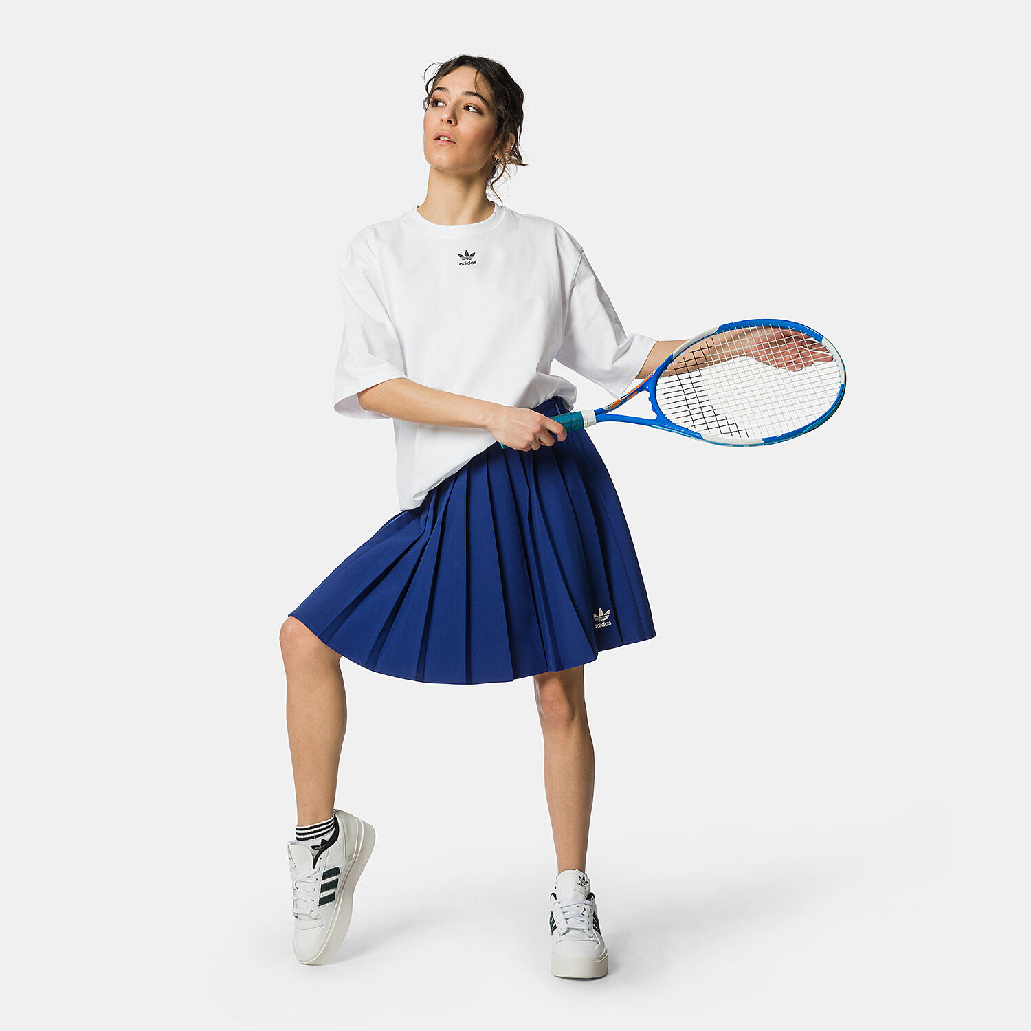 adidas Pleated skirt dark blue and white AW LAB