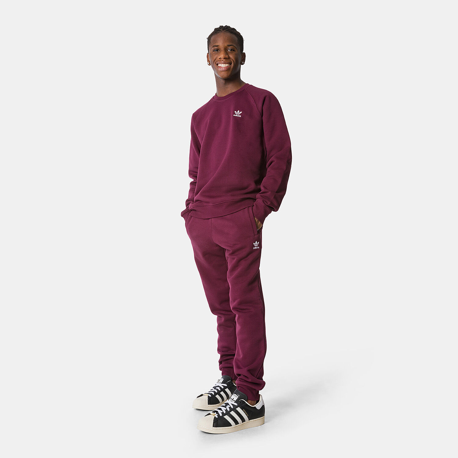 Adidas trefoil burgundy cheap