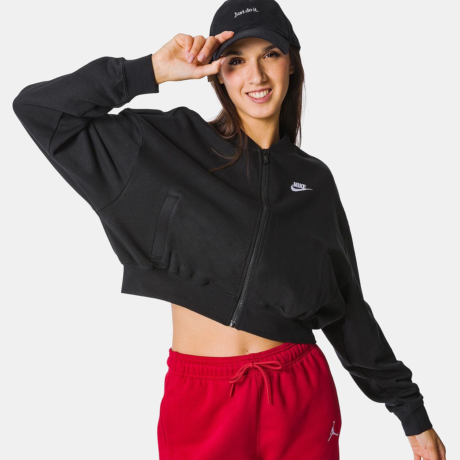 Felpa cropped nike clearance