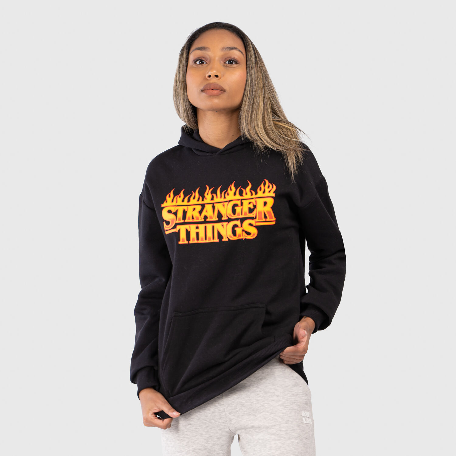 Stranger things top hoodie black