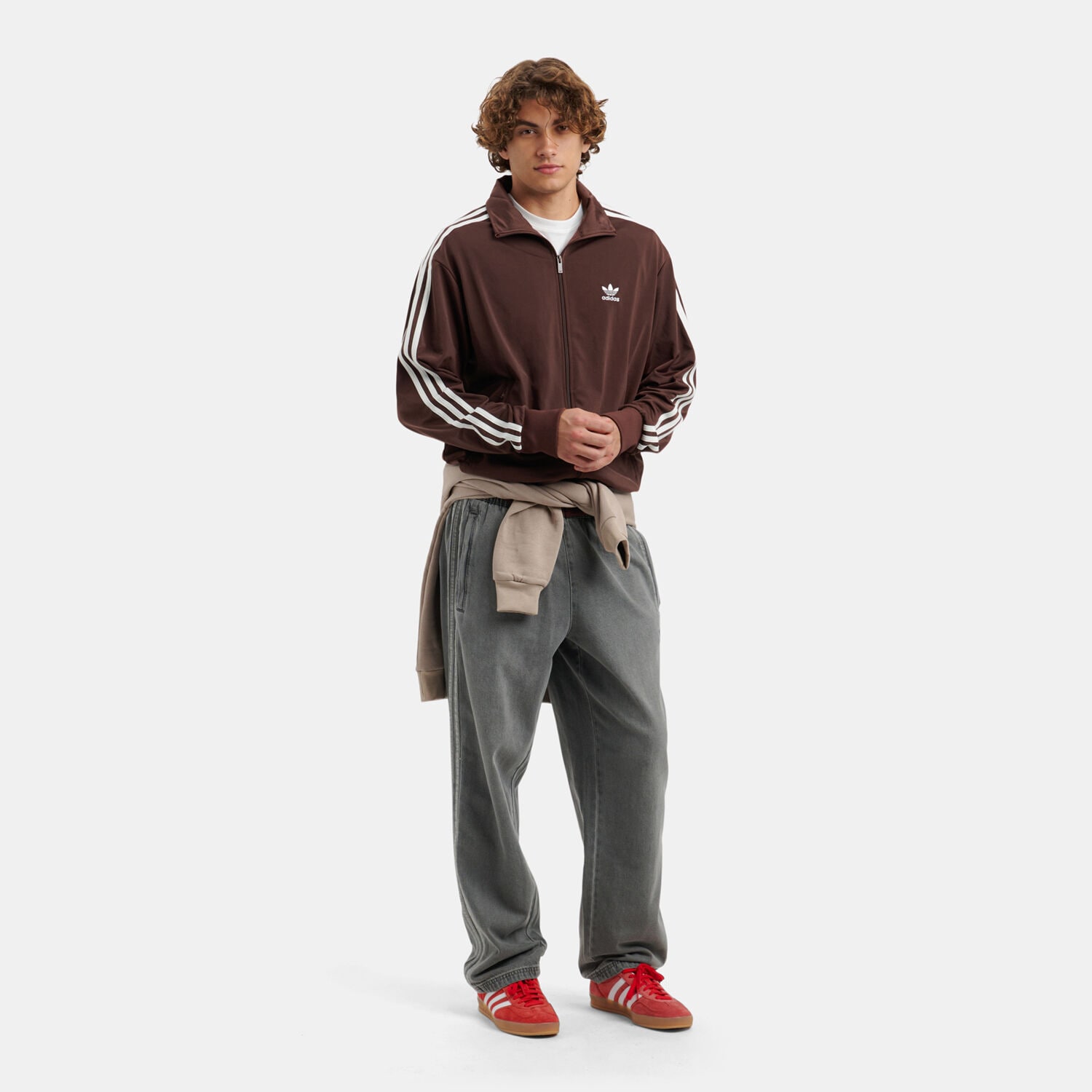 adidas Track Top adicolor Classics Firebird Zip Hoodie brown men's