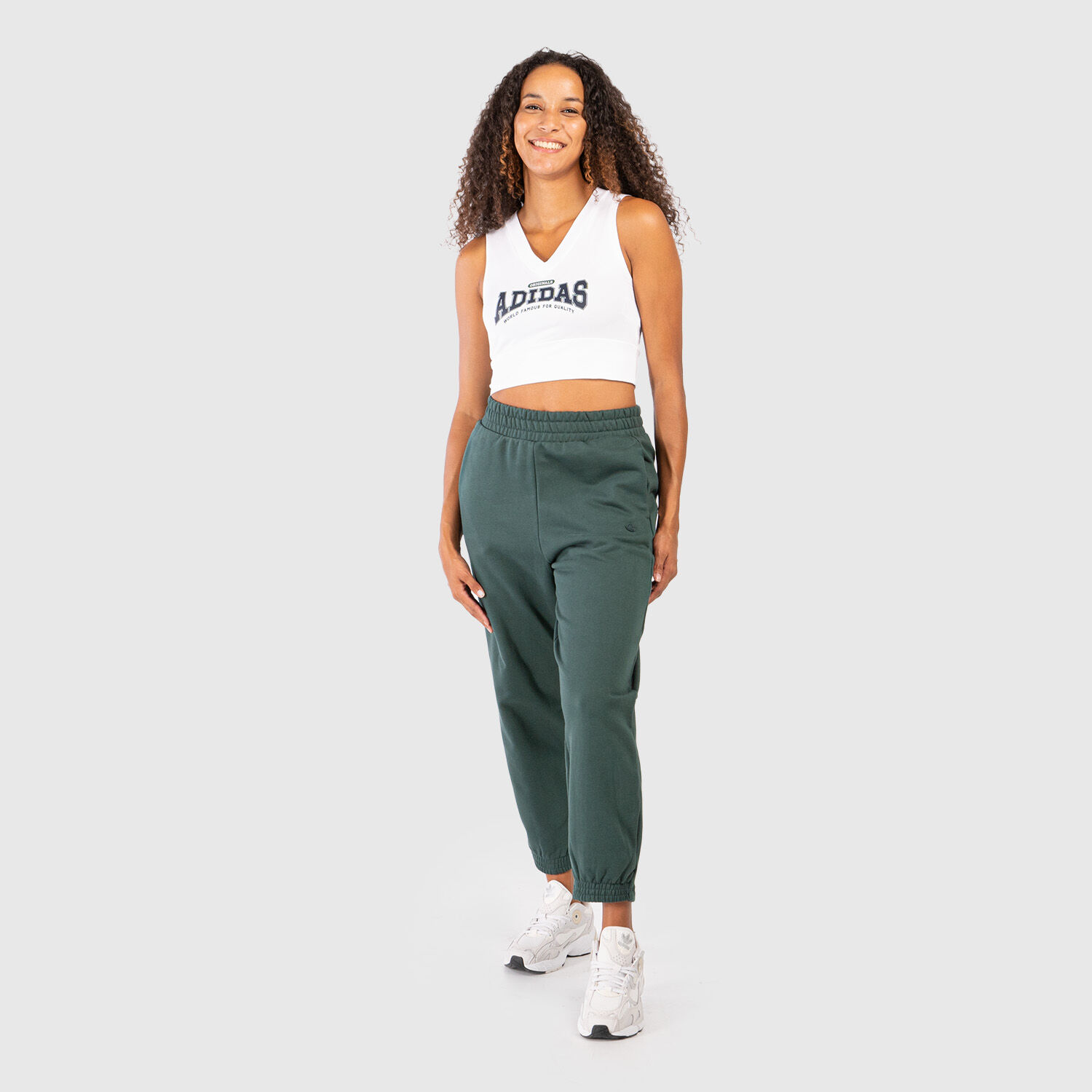 Adidas crop top and joggers hotsell