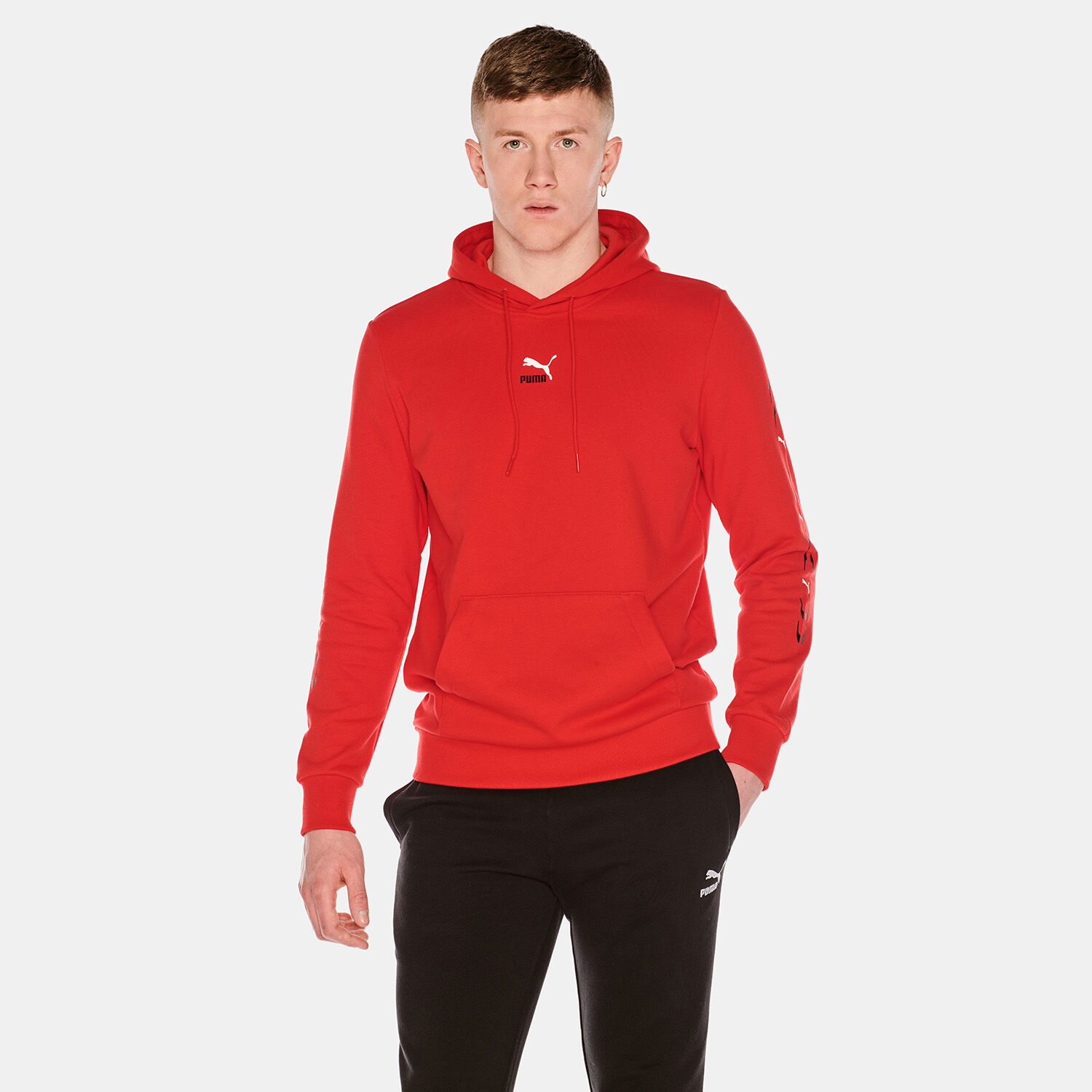SWEATSHIRT PUMA ELEVATE HOODIE RED AW LAB