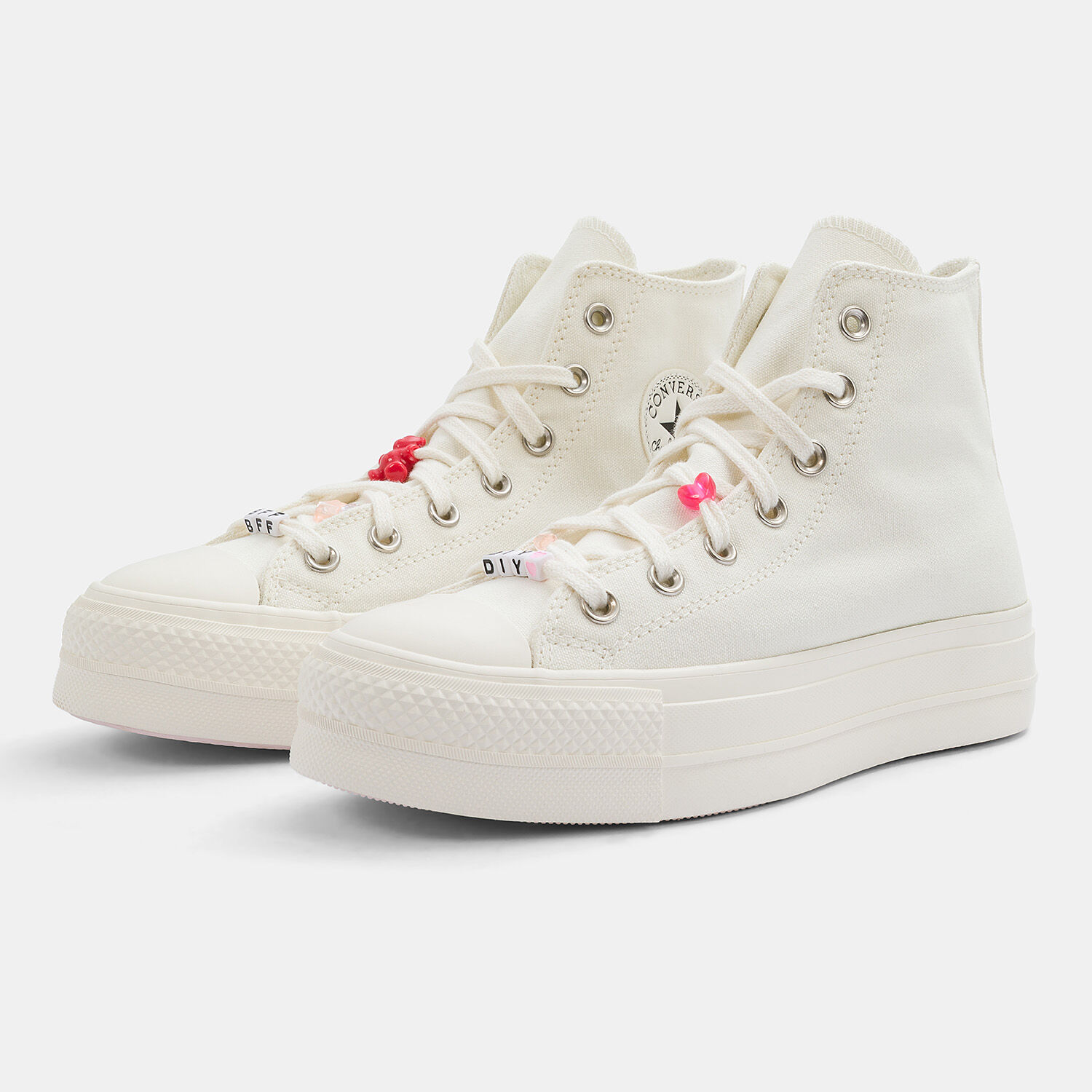 Converse Chuck Taylor All Star Lift Platform DIY Beads creamy black and white AW LAB